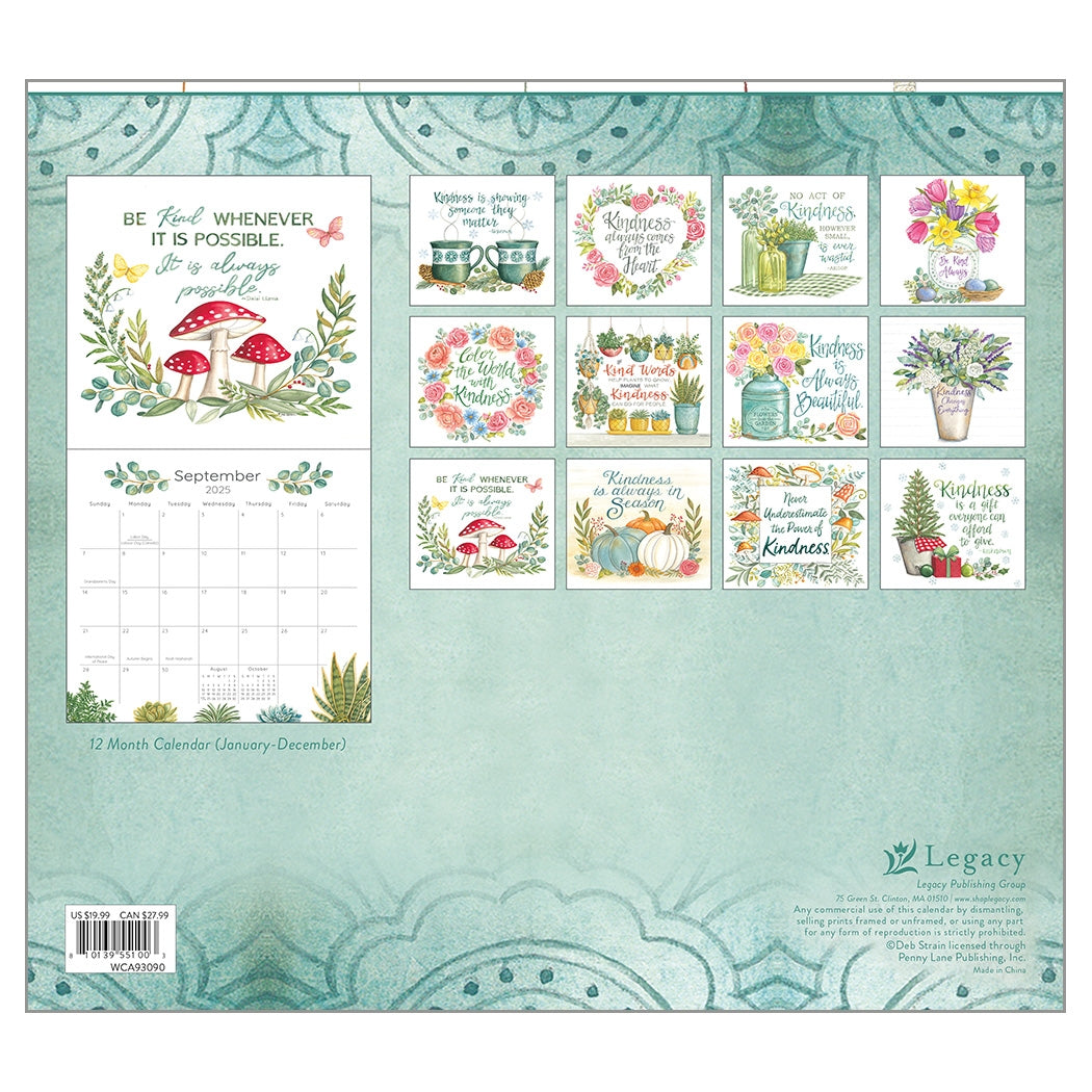 2025 Kindness Matters - Legacy Deluxe Wall Calendar