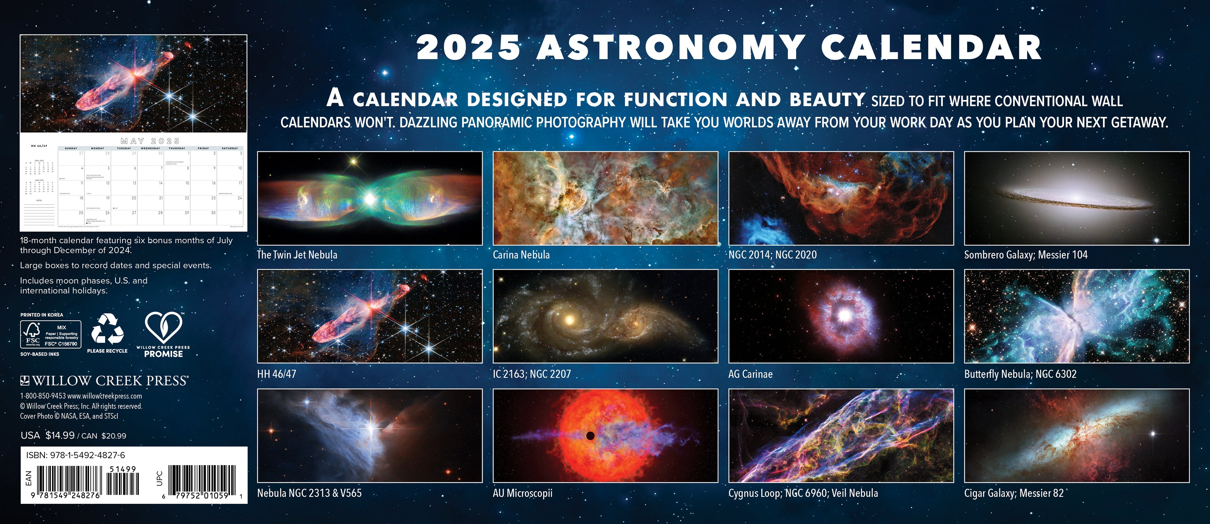 2025 Astronomy Panoramic - Deluxe Wall Calendar