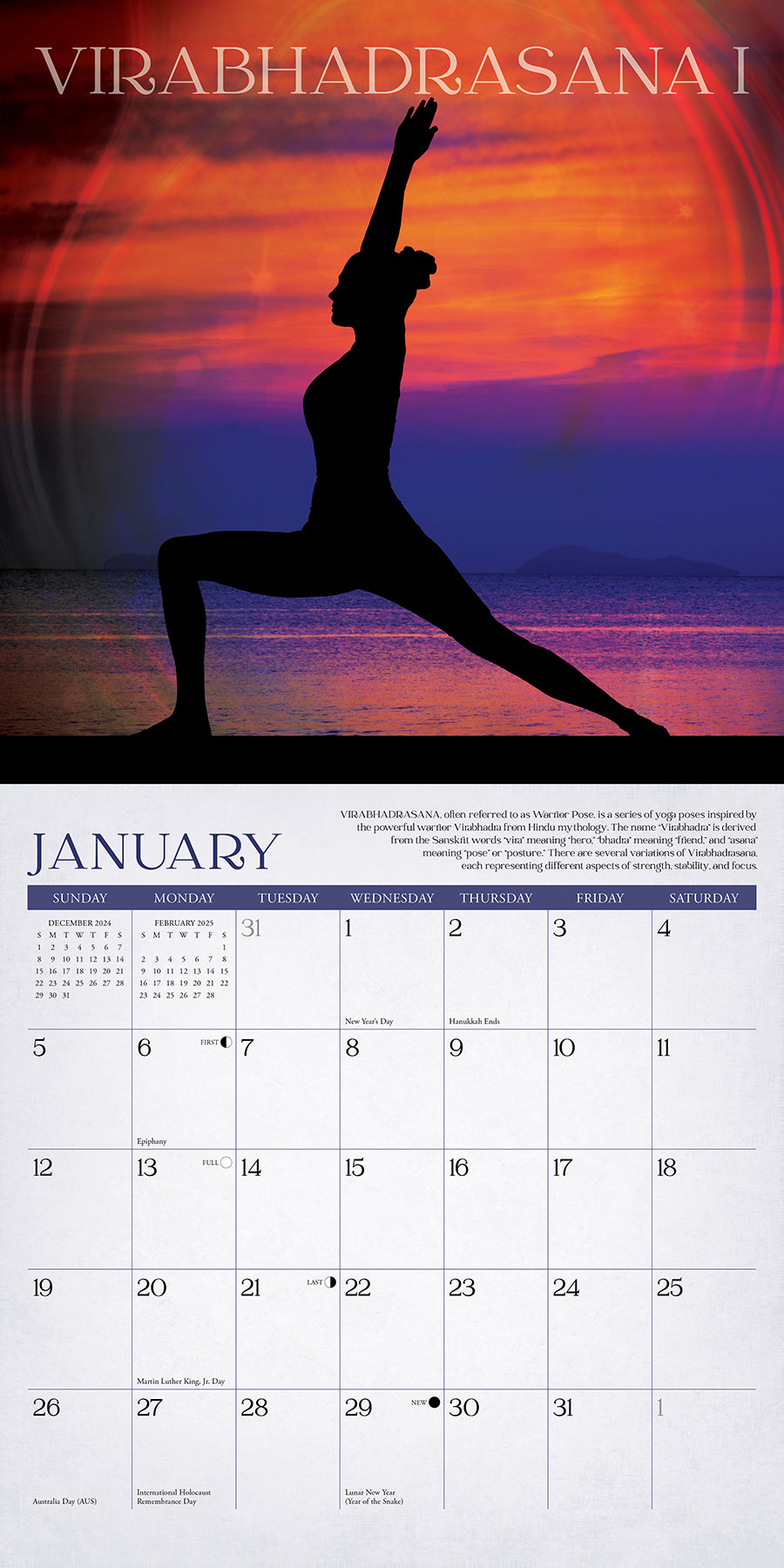 2025 Yoga - Square Wall Calendar