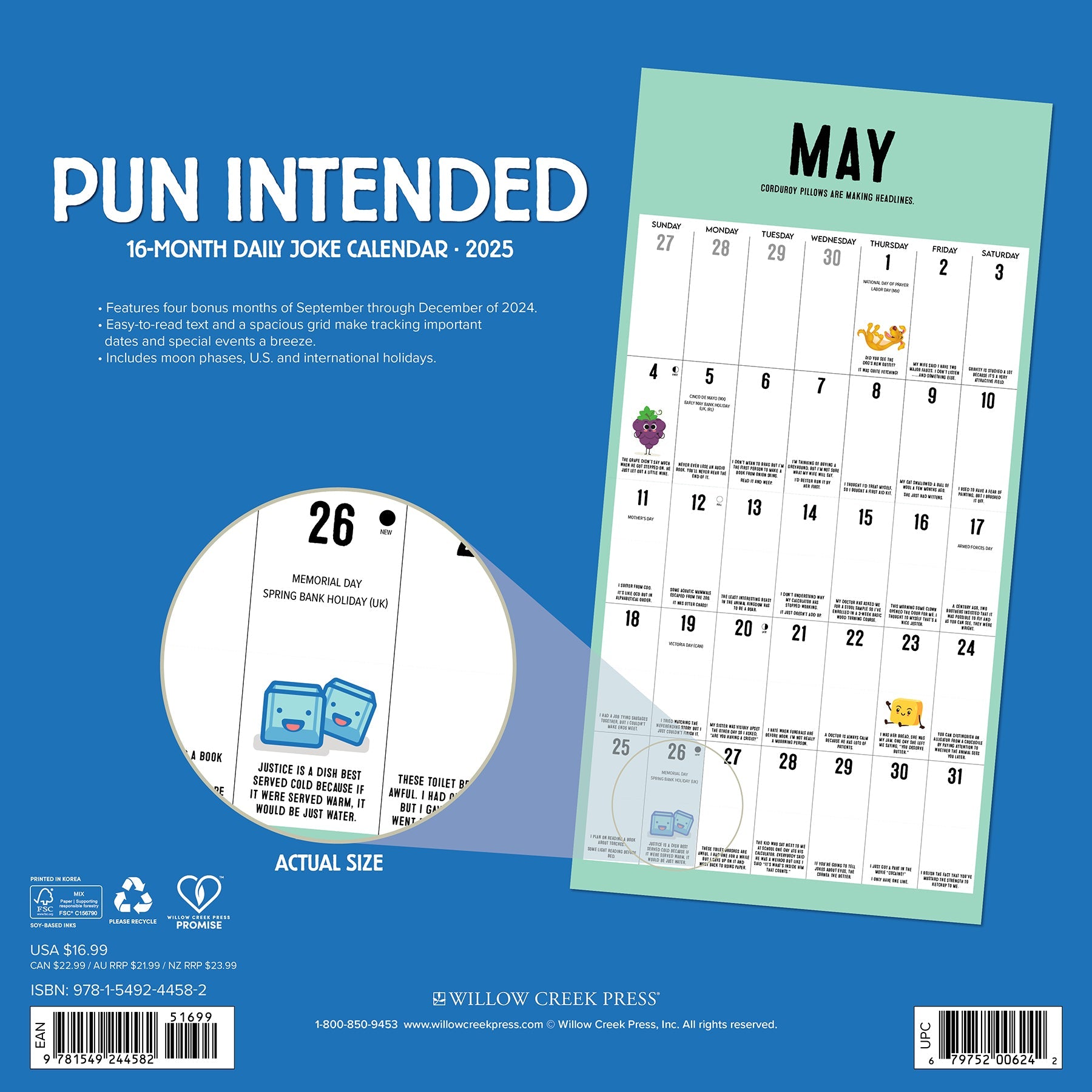2025 Pun Intended - Square Wall Calendar