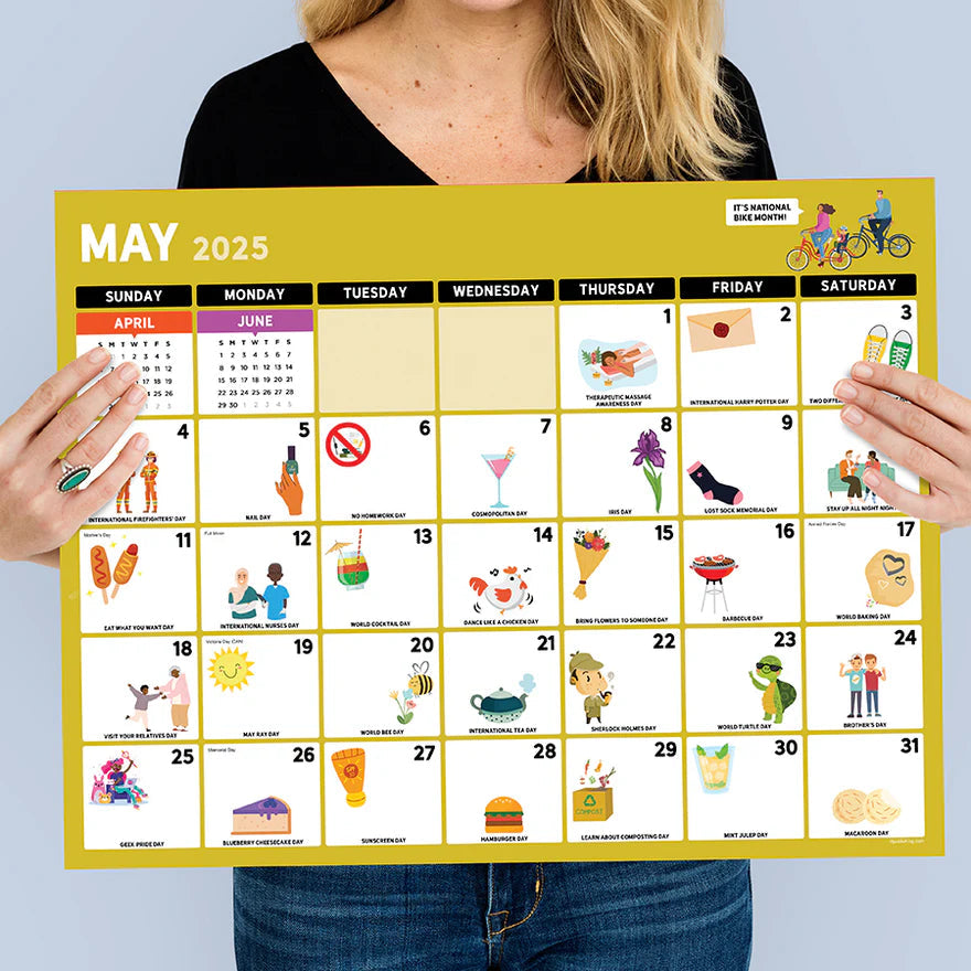 2025 Every Day's A Holiday - Monthly Large Desk Pad Blotter Calendar