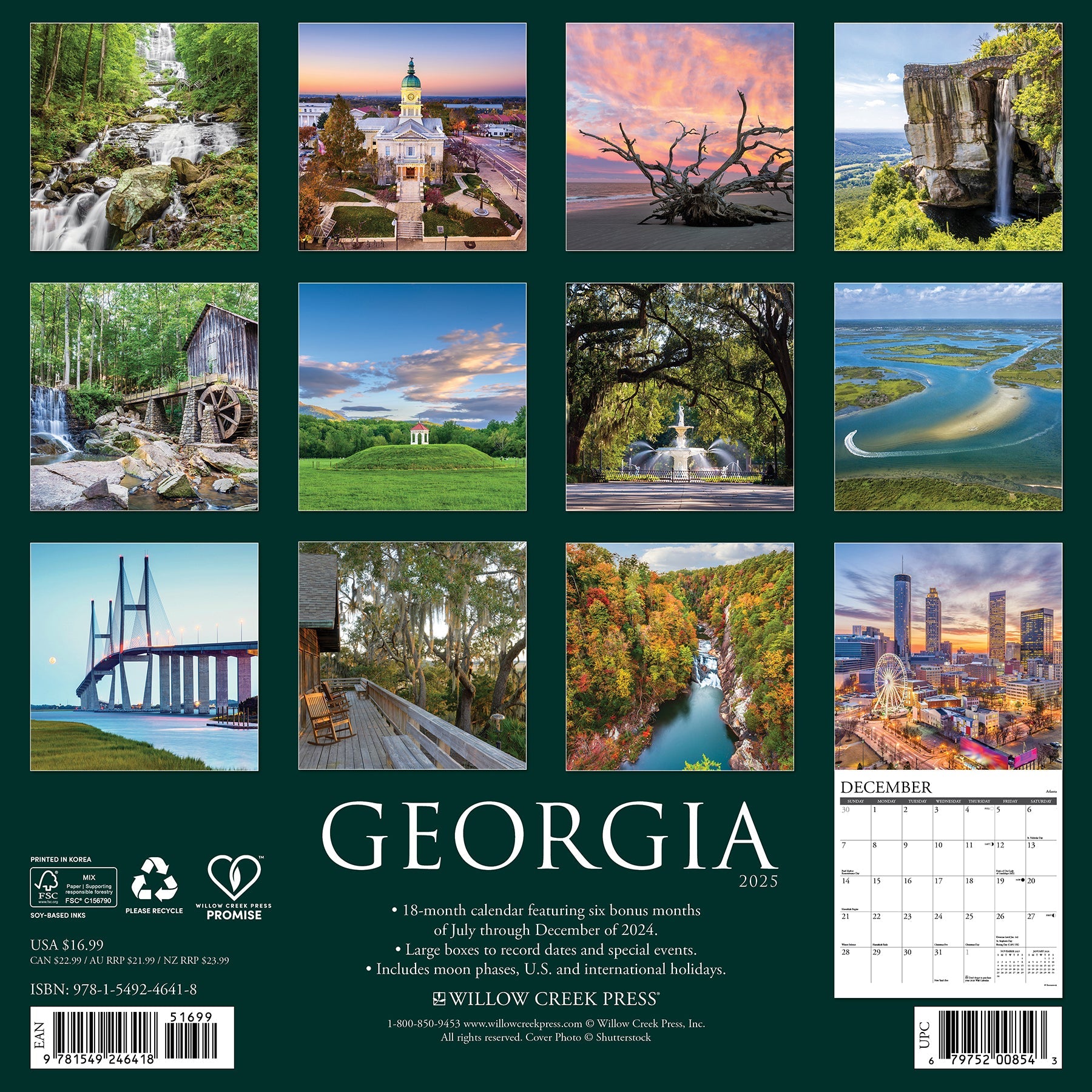 2025 Georgia - Square Wall Calendar