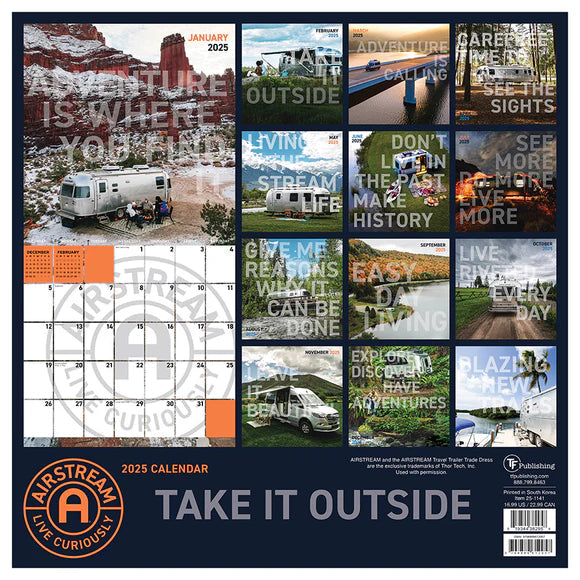 2025 Airstream: Live Riveted - Square Wall Calendar