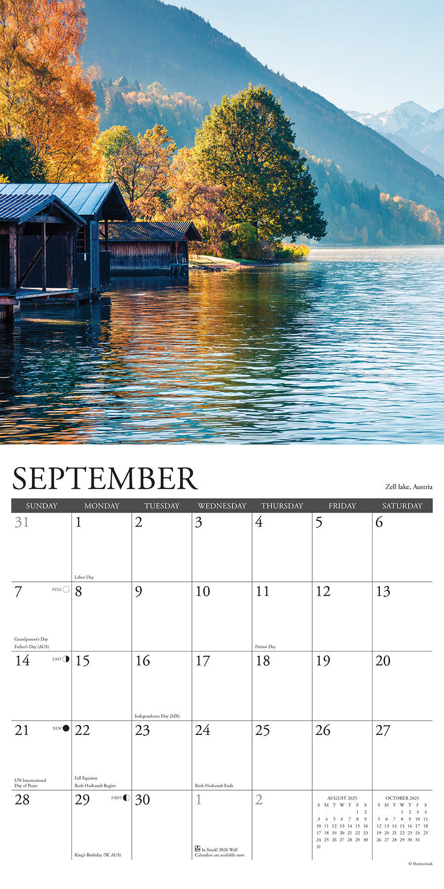 2025 Lake View - Square Wall Calendar