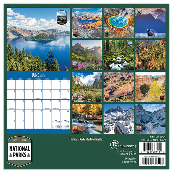 2025 National Parks - Mini Wall Calendar