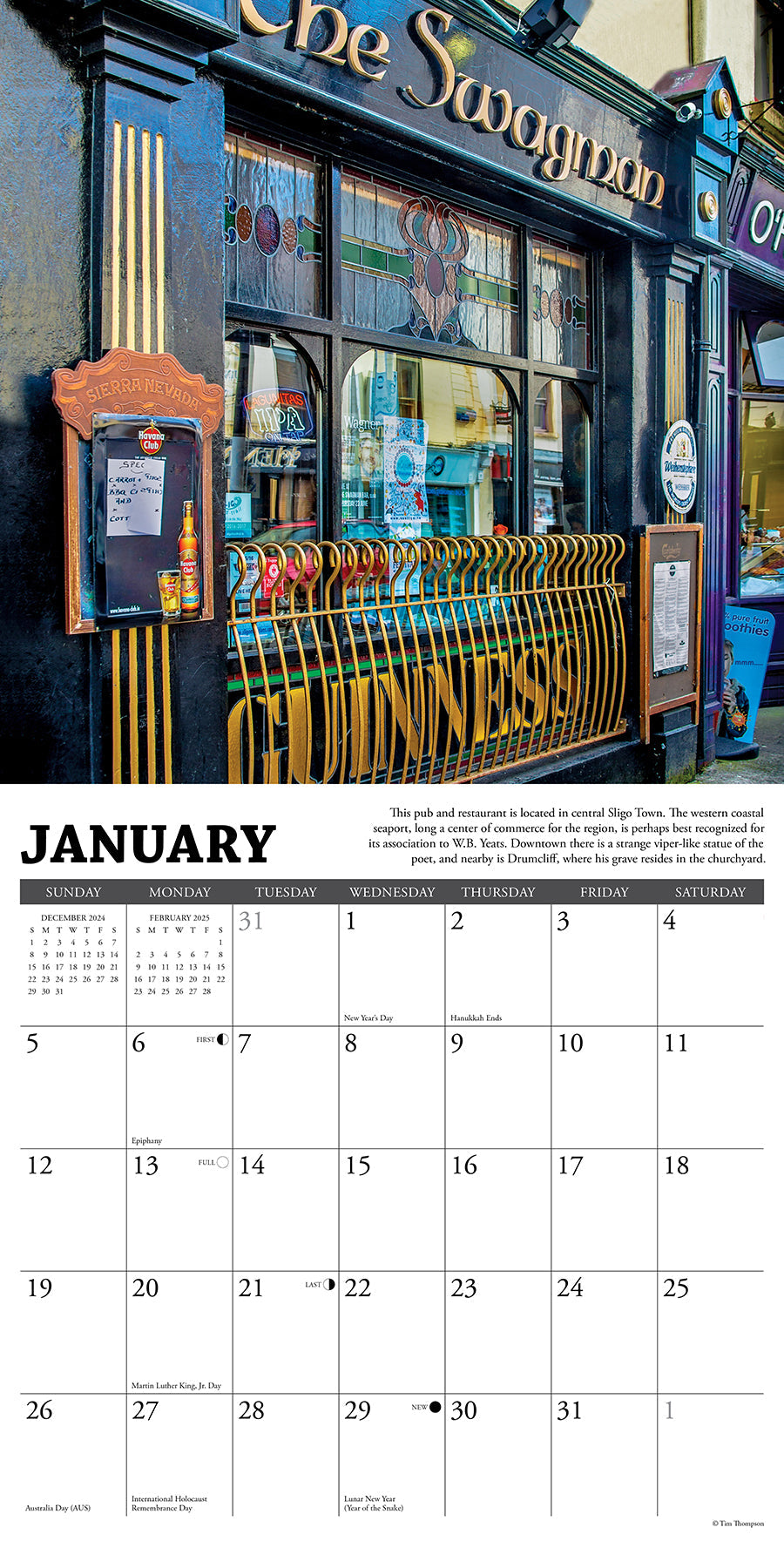 2025 Irish Pubs - Square Wall Calendar