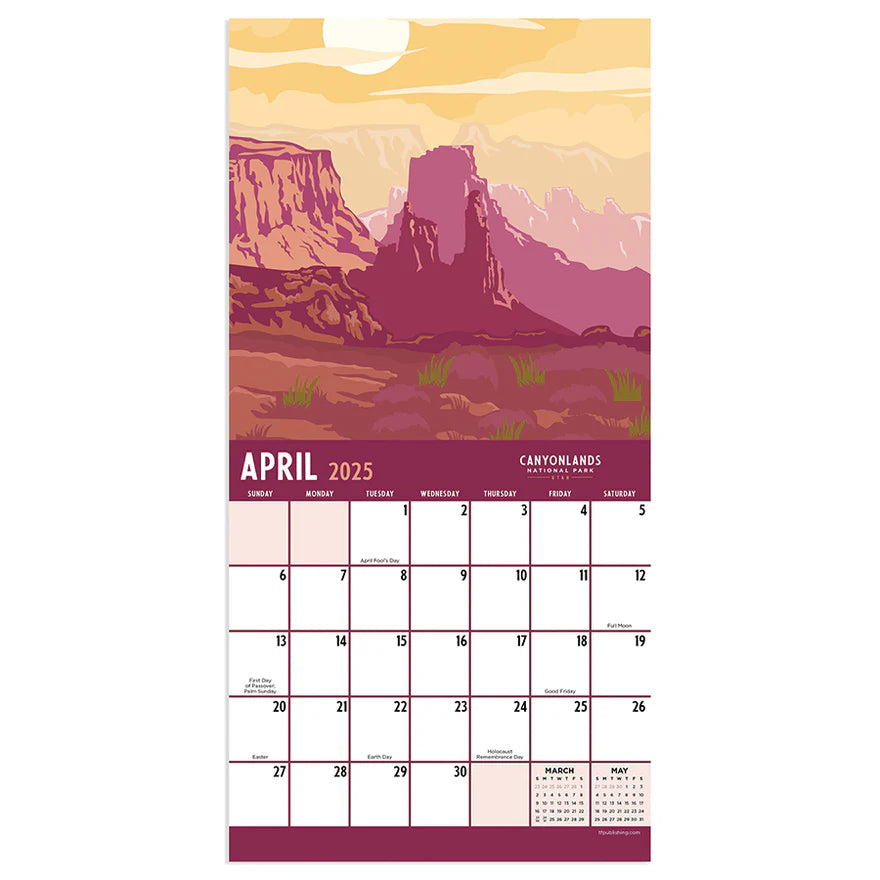 2025 National Parks-Art - Mini Wall Calendar