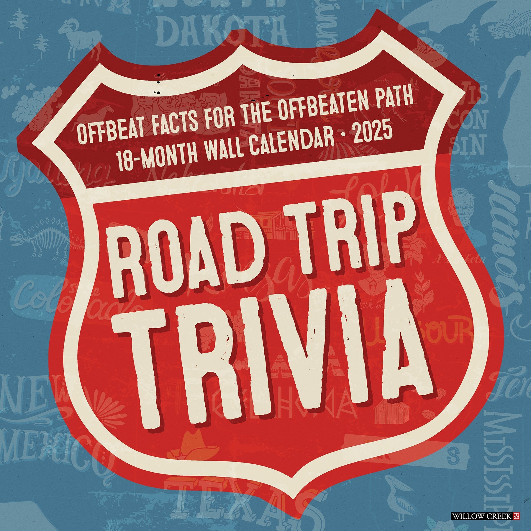 2025 Road Trip Trivia - Square Wall Calendar