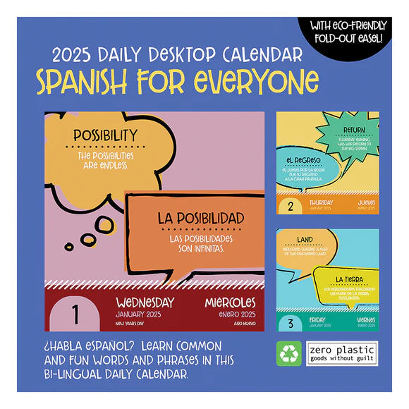 2025 Spanish Words - Daily Boxed Page-A-Day Calendar