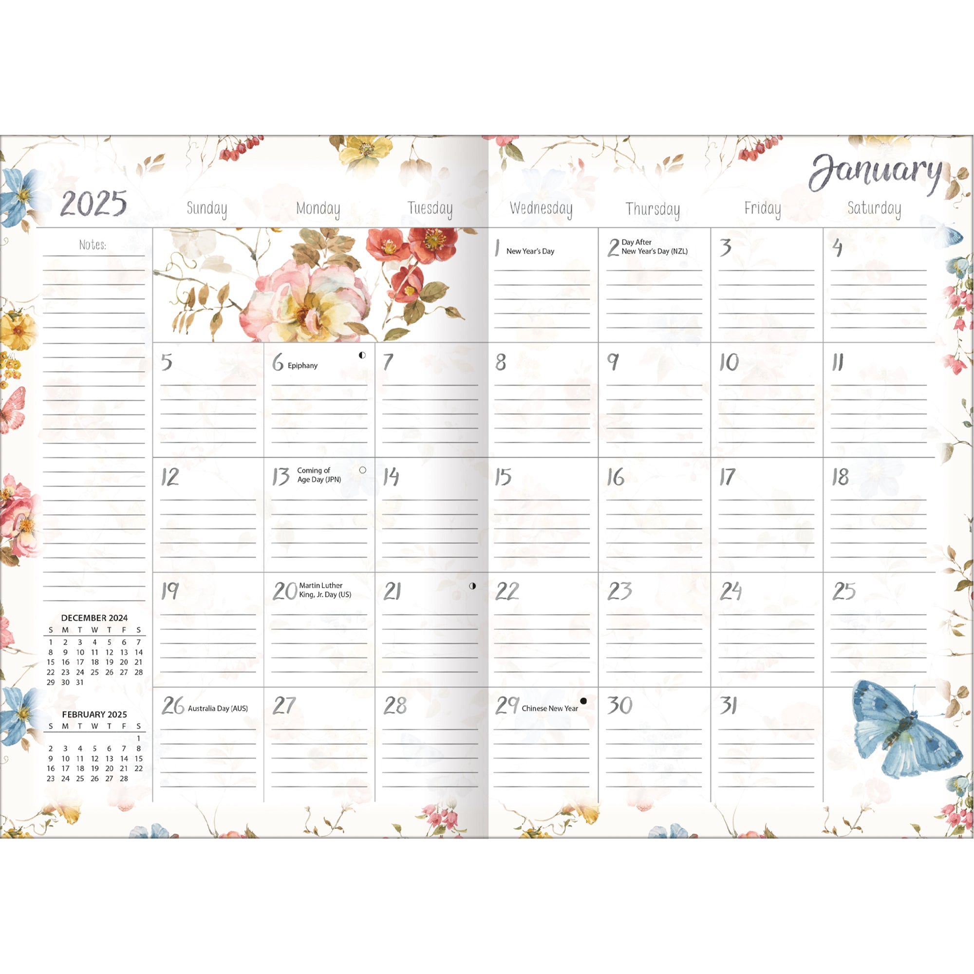 2025 Watercolor Seasons - LANG 13 Month Pocket Diary/Planner