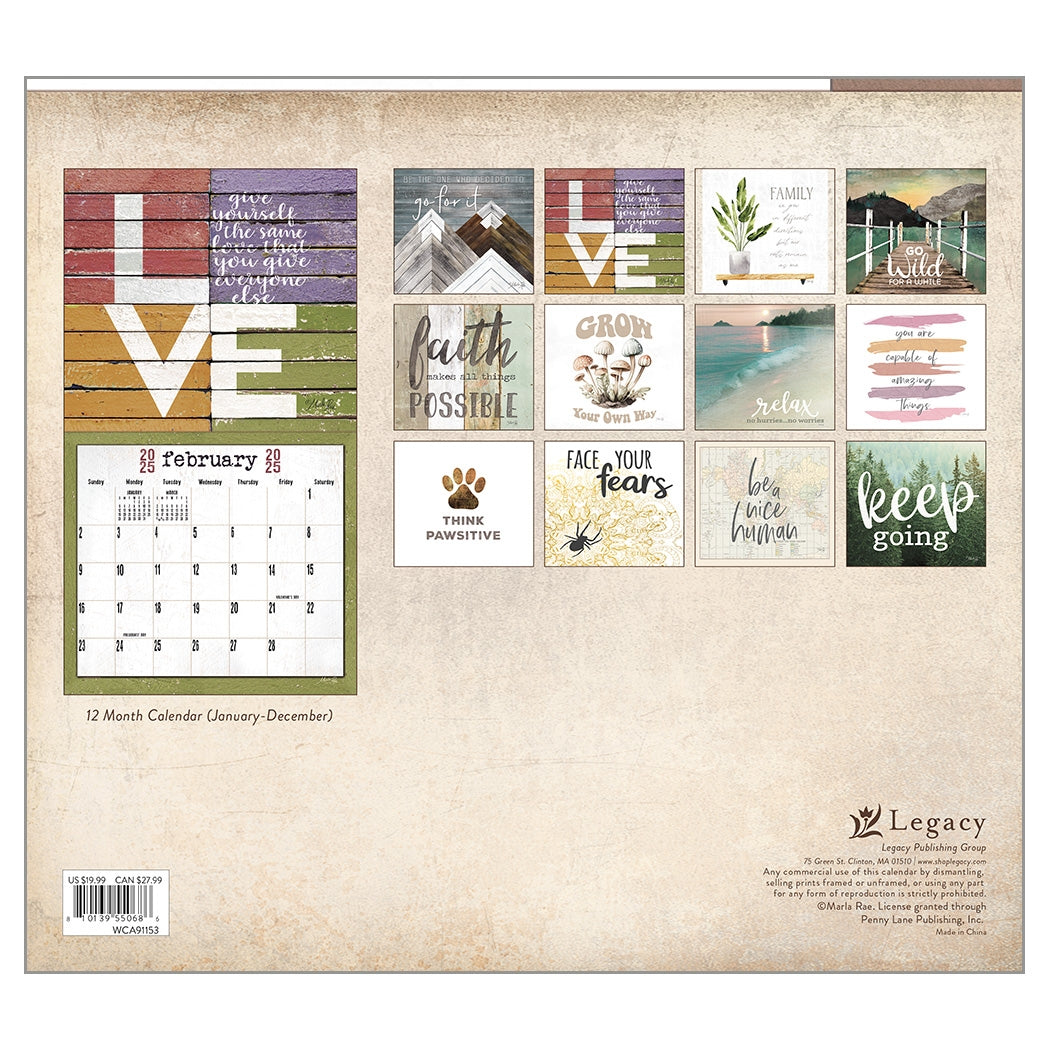 2025 Words To Live By - Legacy Deluxe Wall Calendar