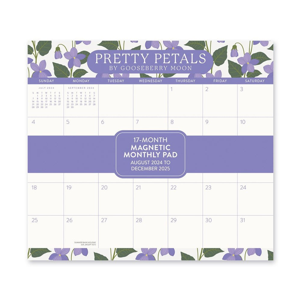 2025 Pretty Petals - Monthly Magnetic Pad Calendar by Orange Circle Studio