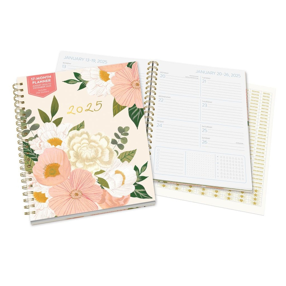 2025 Bella Flora - XL Spiral Weekly & Monthly Diary/Planner by Orange Circle Studio