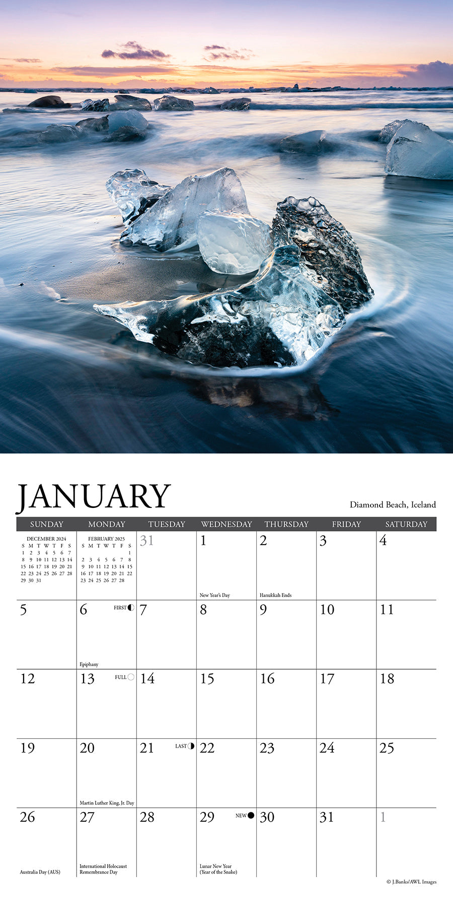 2025 Ocean View - Mini Wall Calendar