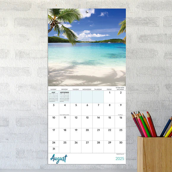 2025 Tropical Beaches - Mini Wall Calendar