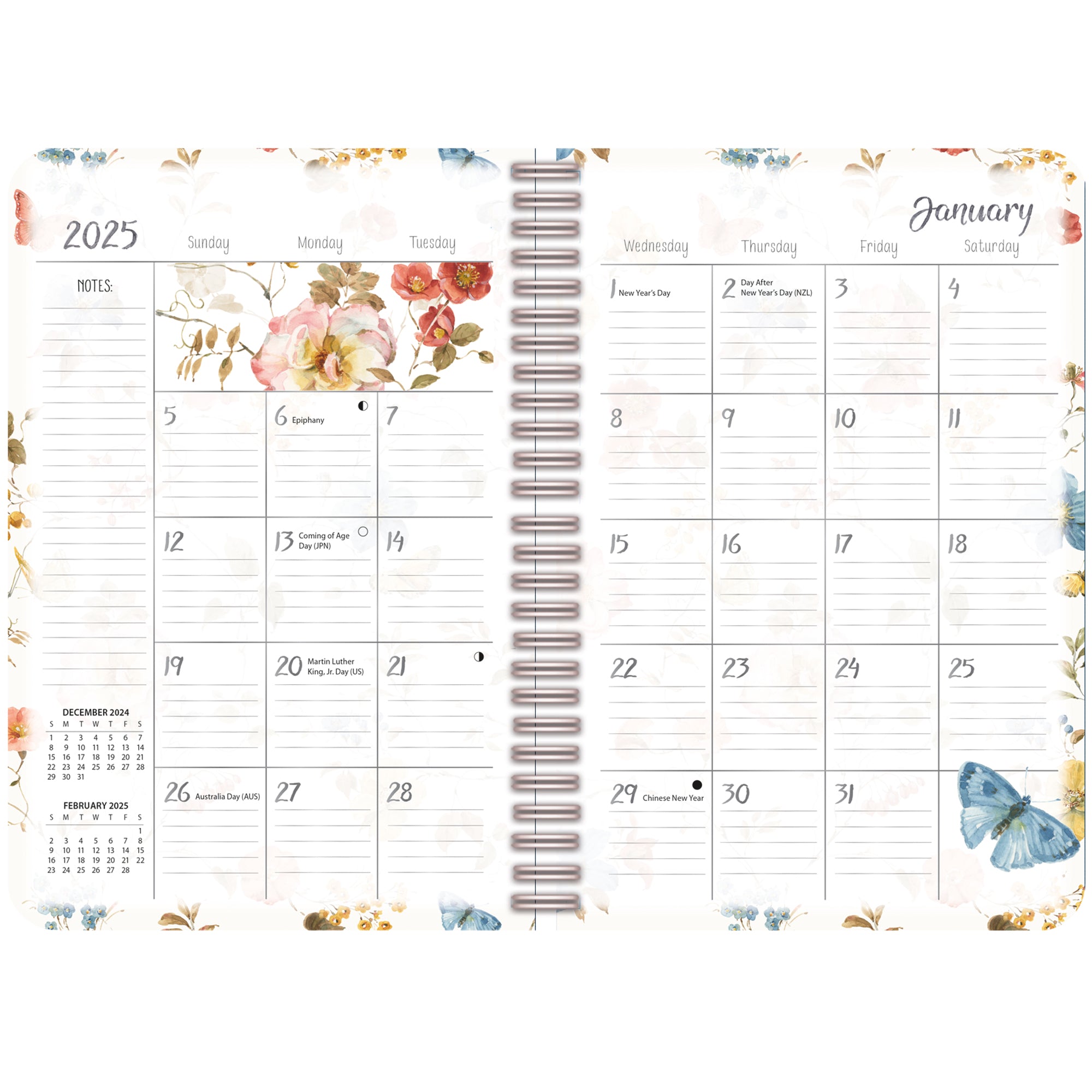 2025 Watercolor Seasons - LANG Monthly Engagement Diary/Planner