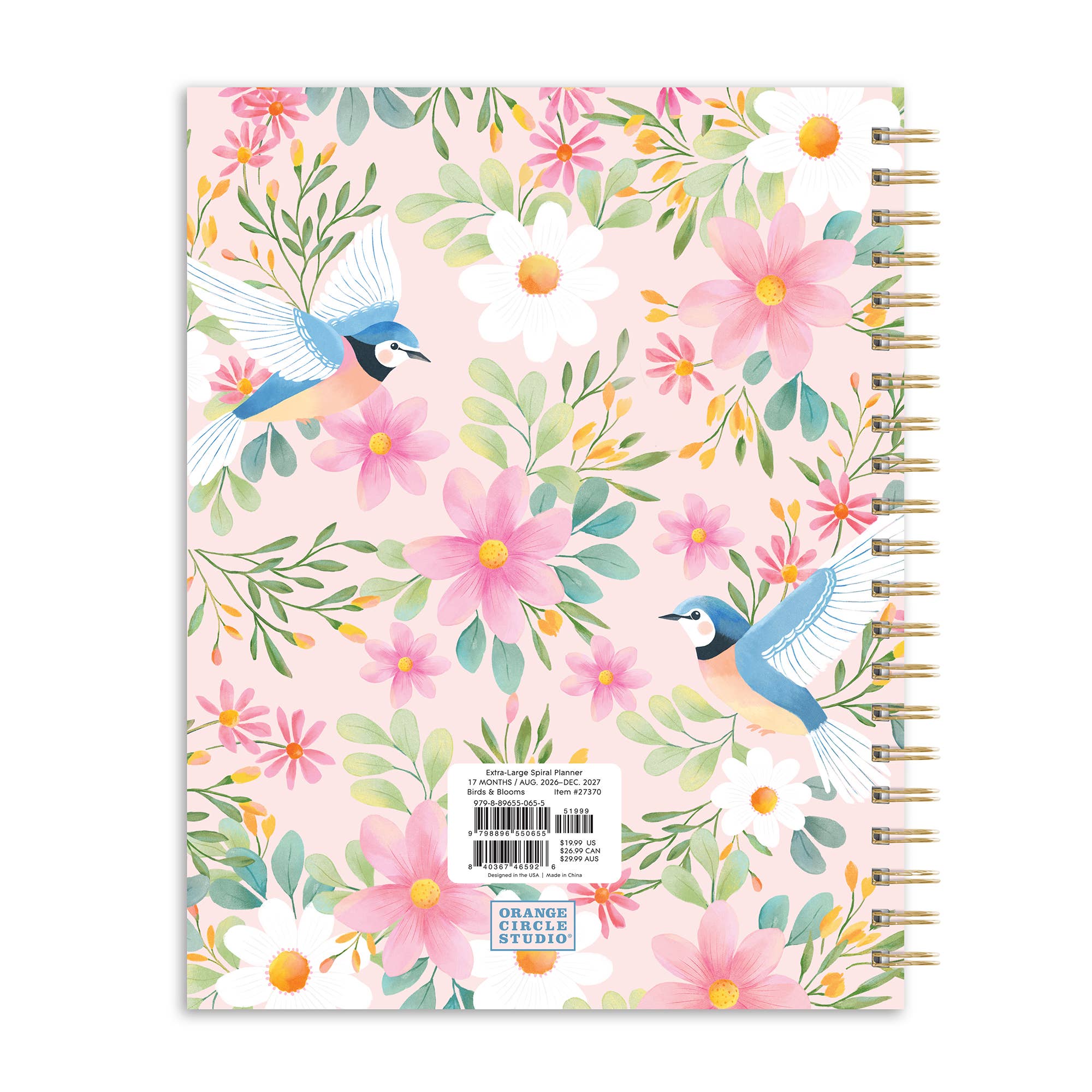 2027 Birds & Blooms Extra-Large Spiral Planner
