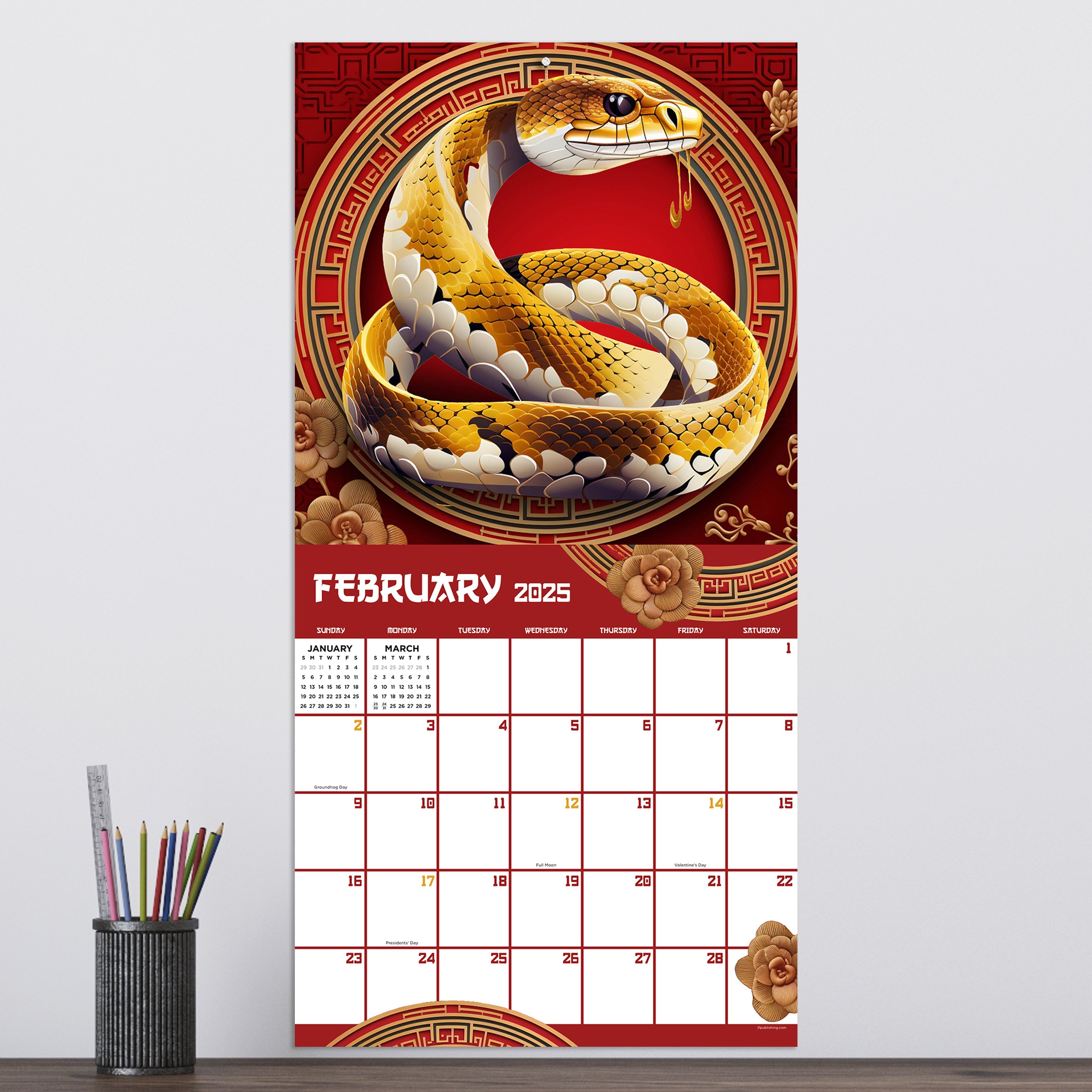 2025 Year of the Snake - Square Wall Calendar