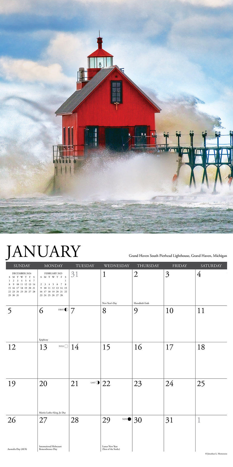 2025 Lighthouses - Square Wall Calendar