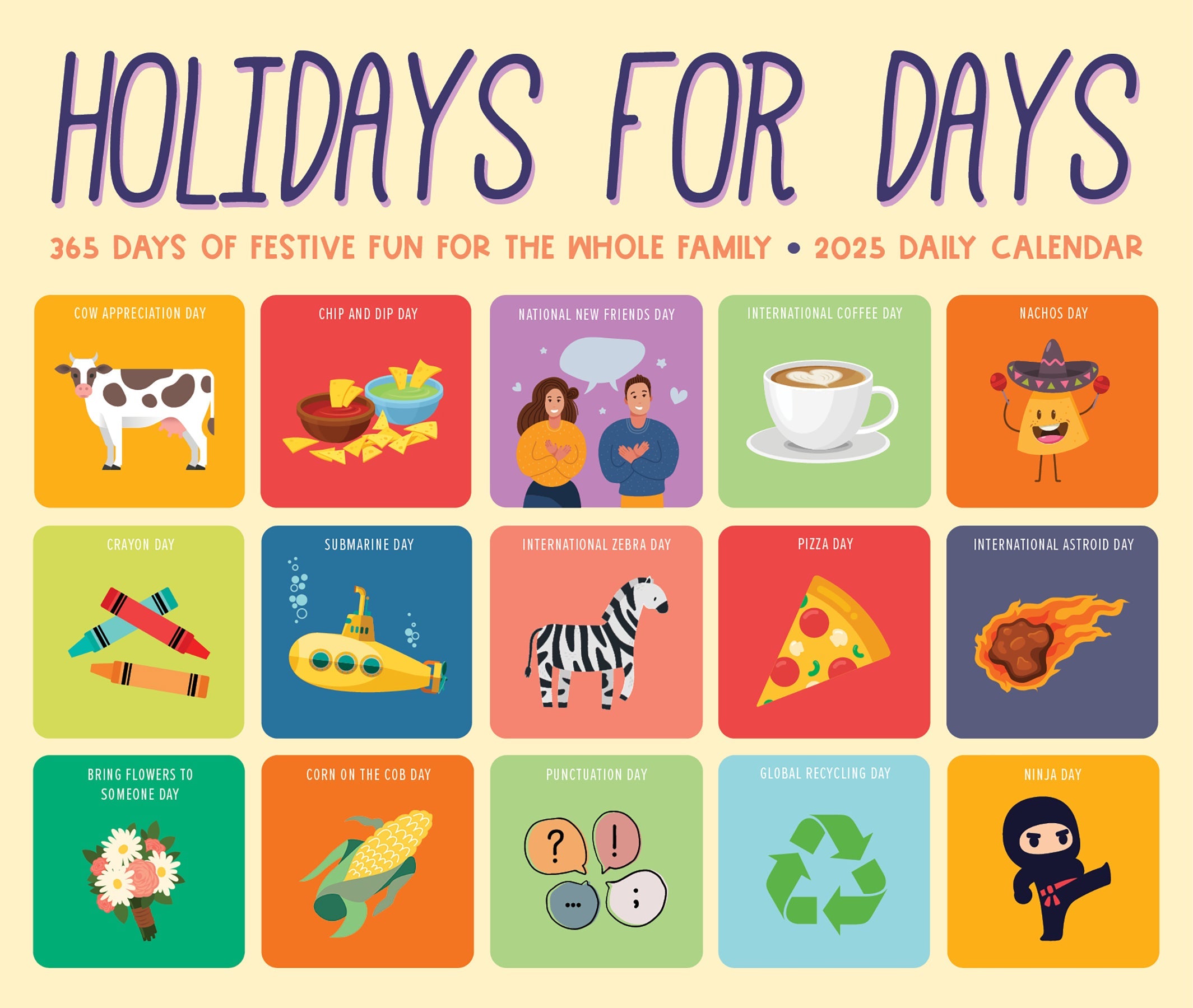 2025 Holidays for Days - Daily Boxed Page-A-Day Calendar