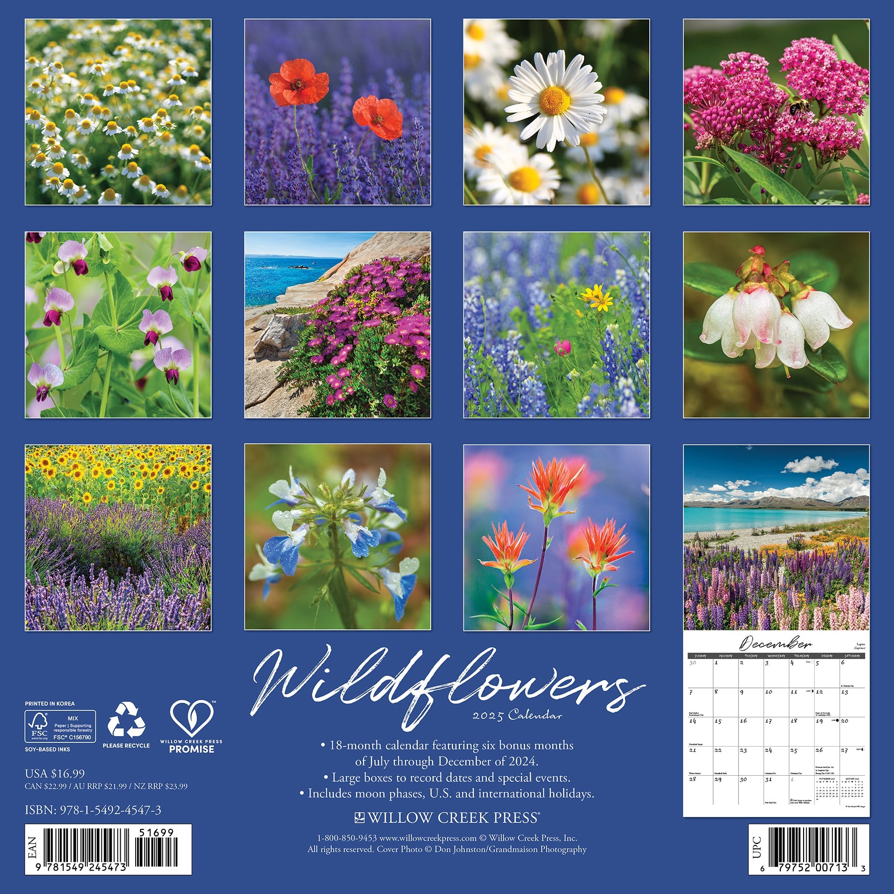 2025 Wildflowers - Square Wall Calendar