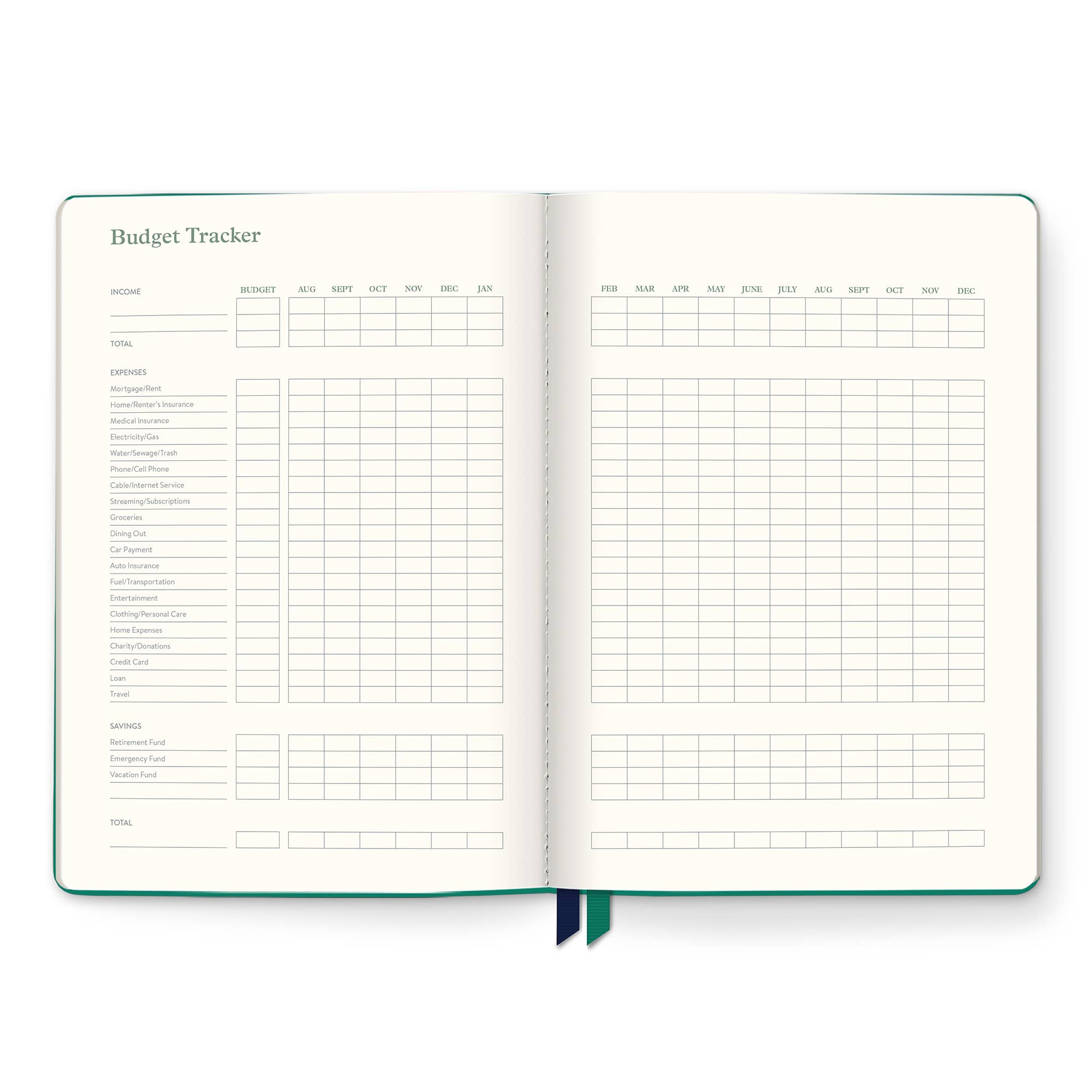 2027 Cascading Plumes Clara Clothbound Planner