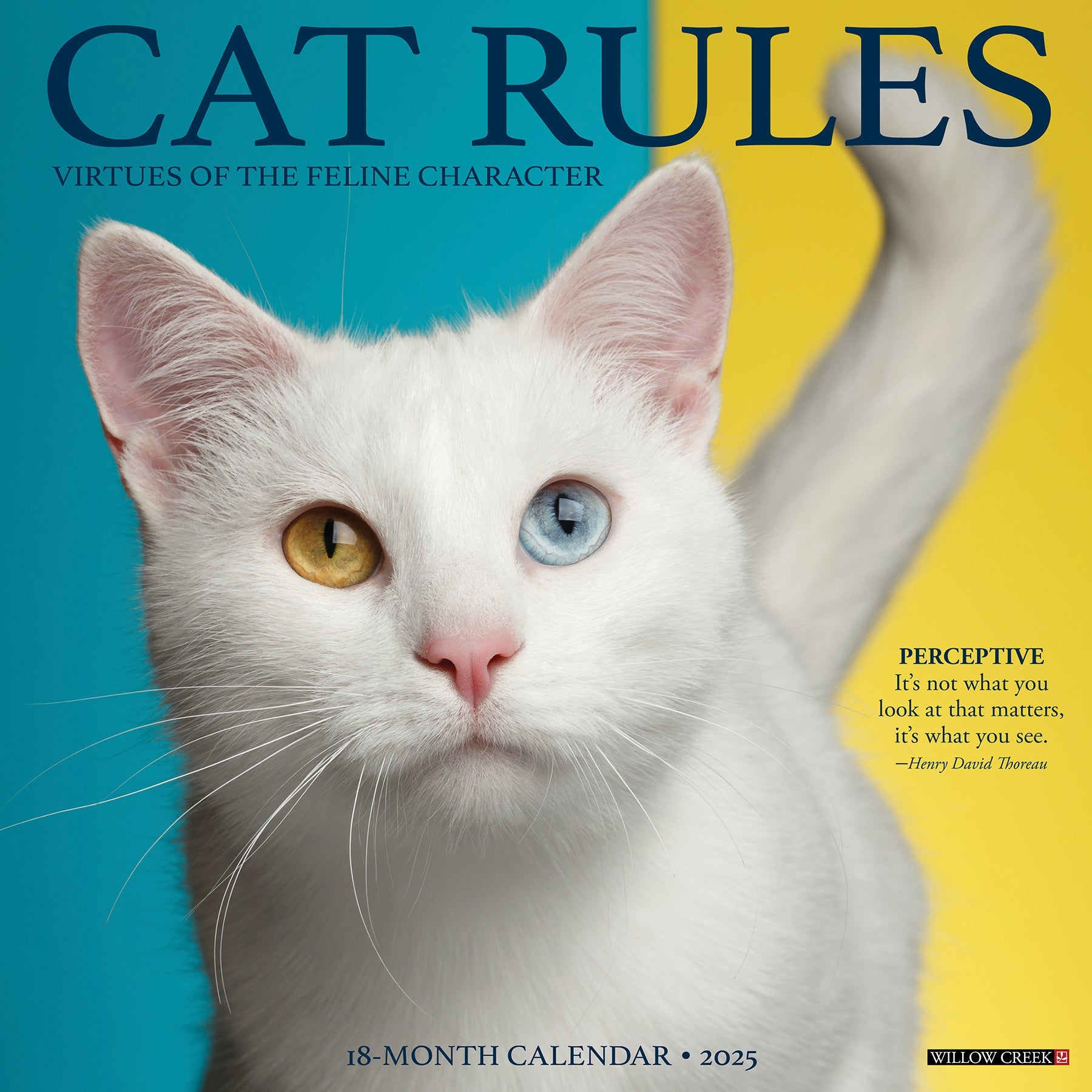 2025 Cat Rules - Square Wall Calendar
