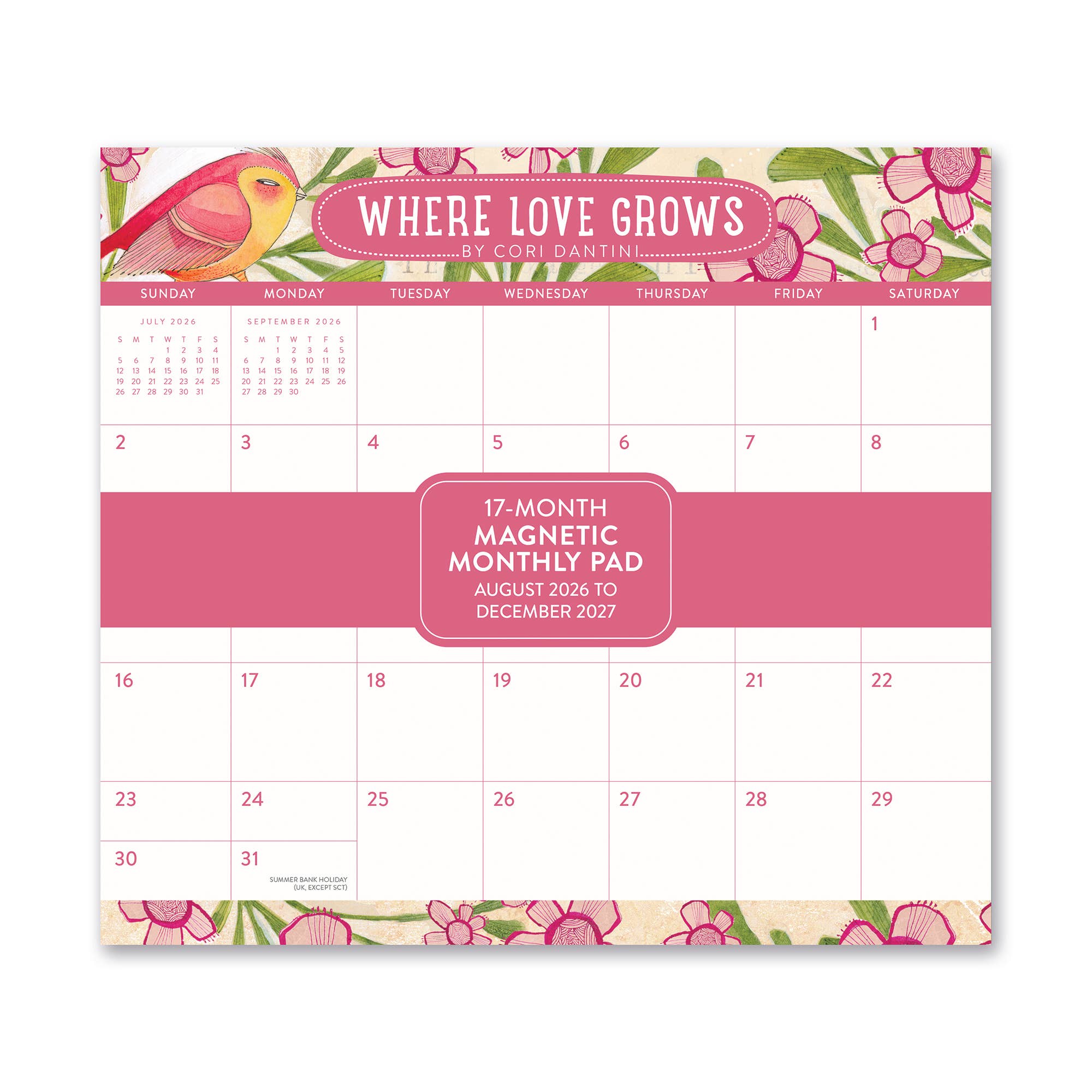 2027 Where Love Grows Magnetic Monthly Pad