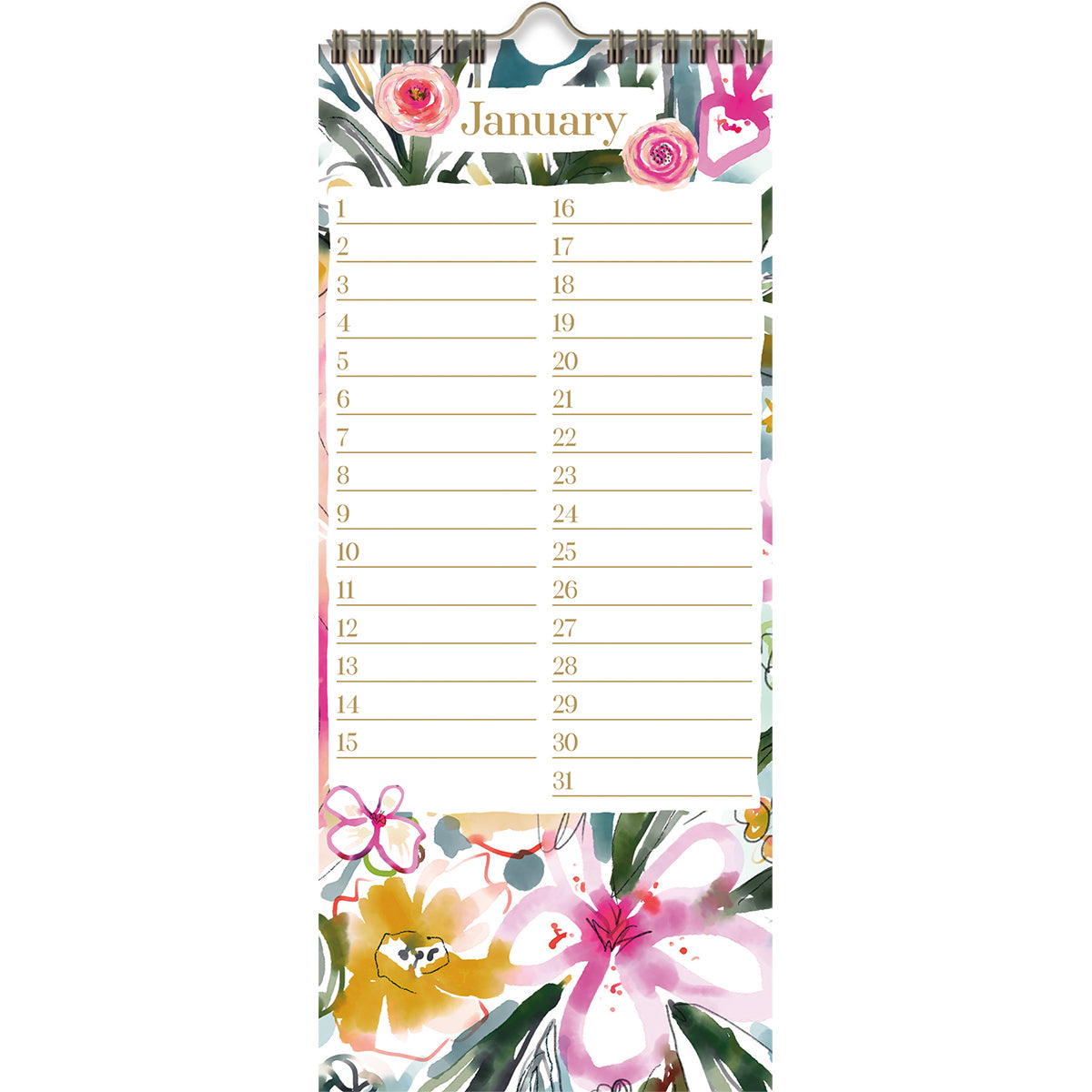 Wild At Heart Special Date Organizer - LANG Perpetual Slim Wall Calendar