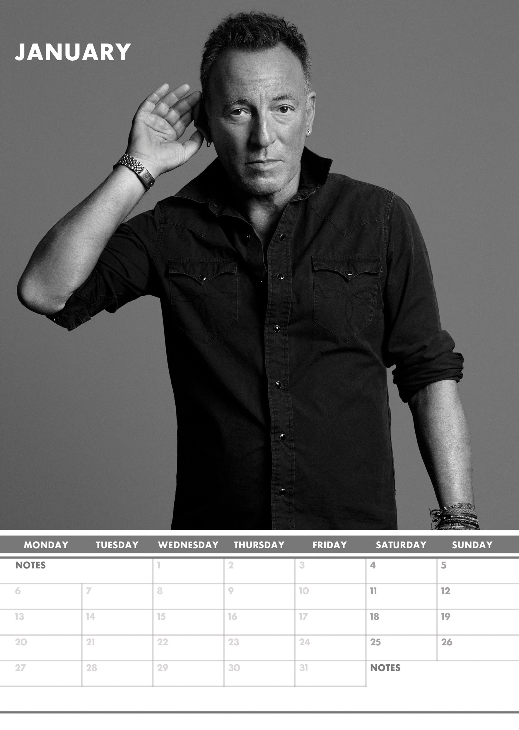 2025 Bruce Springsteen - A3 Wall Calendar