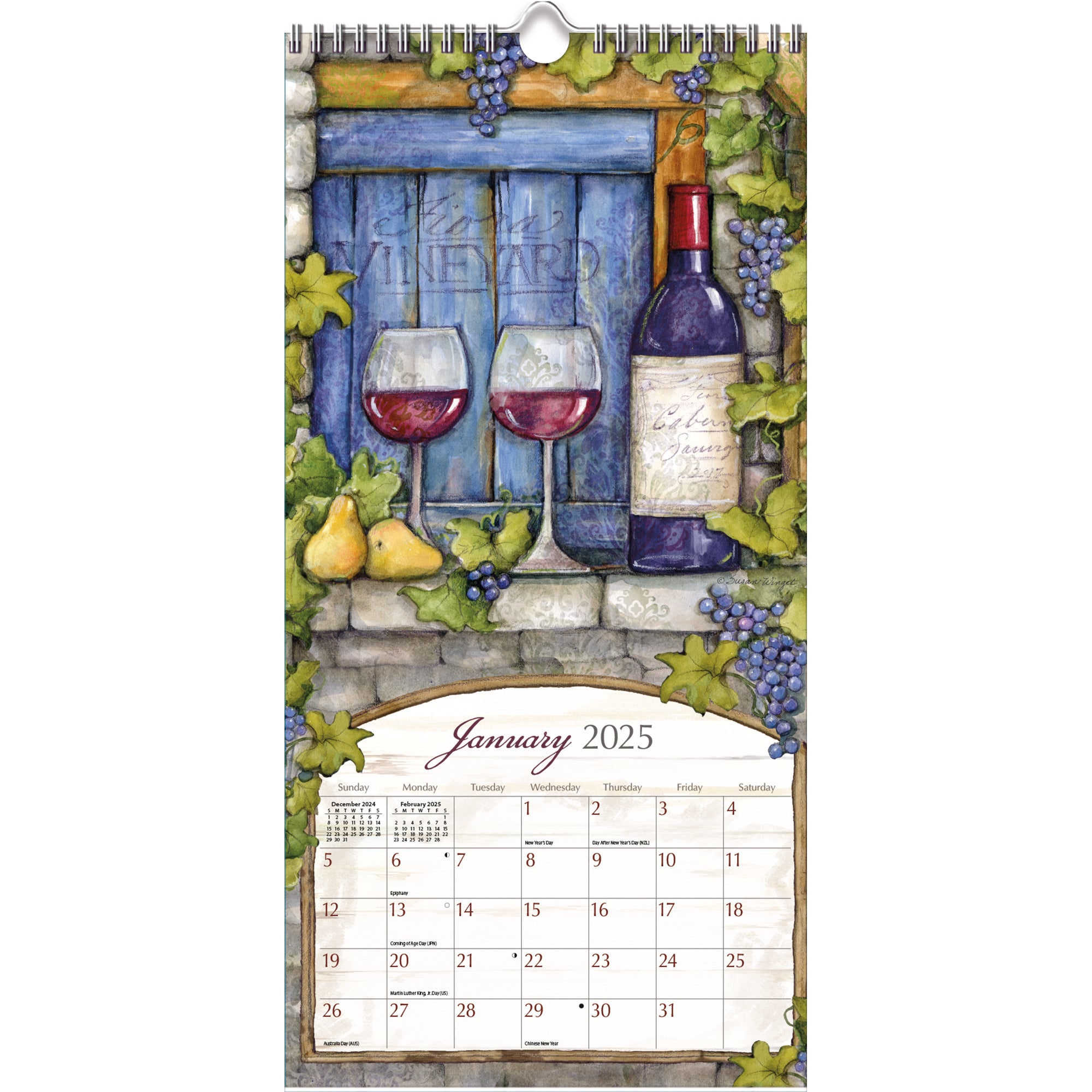 2025 Wine Country - LANG Slim Wall Calendar