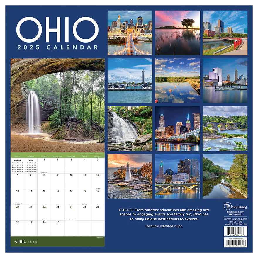 2025 Ohio - Square Wall Calendar