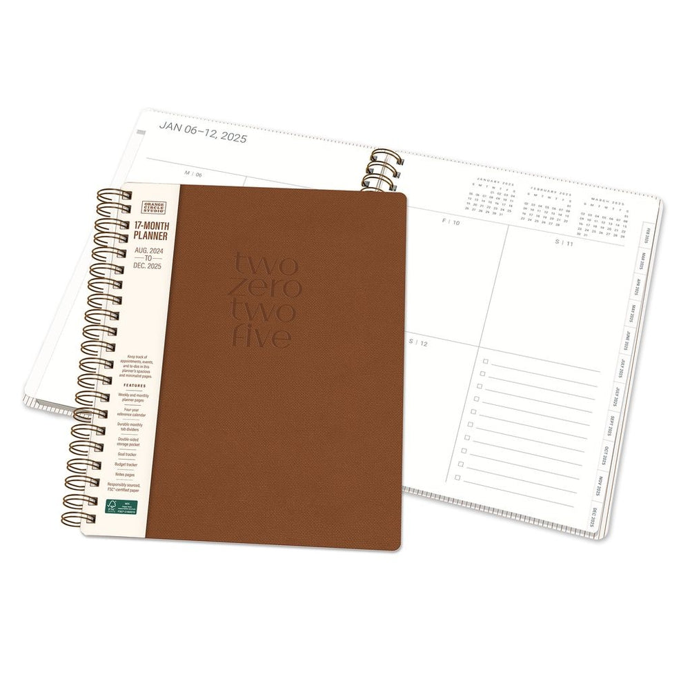 2025 Tawny Brown - Baxter Weekly & Monthly Diary/Planner by Orange Circle Studio
