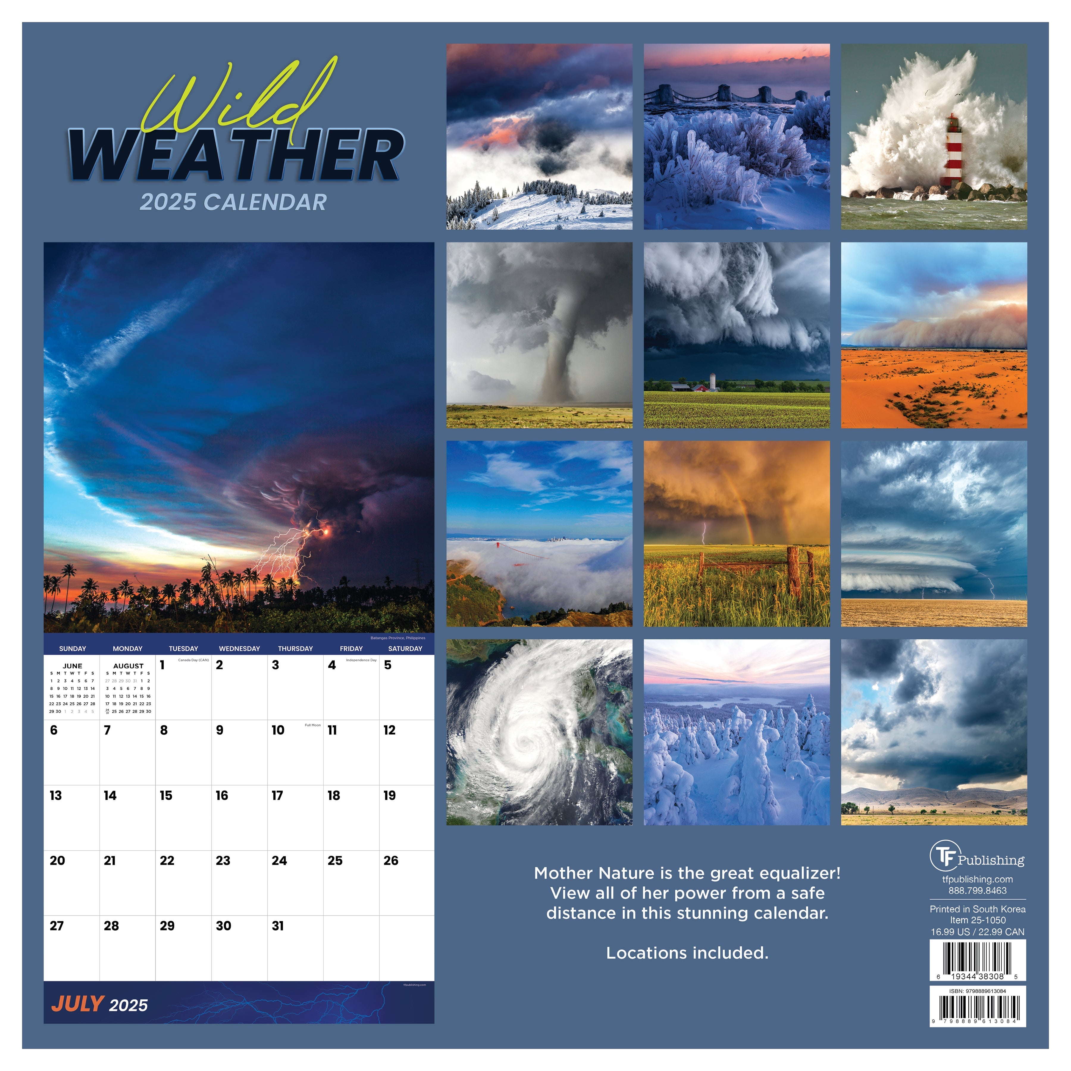 2025 Wild Weather - Square Wall Calendar
