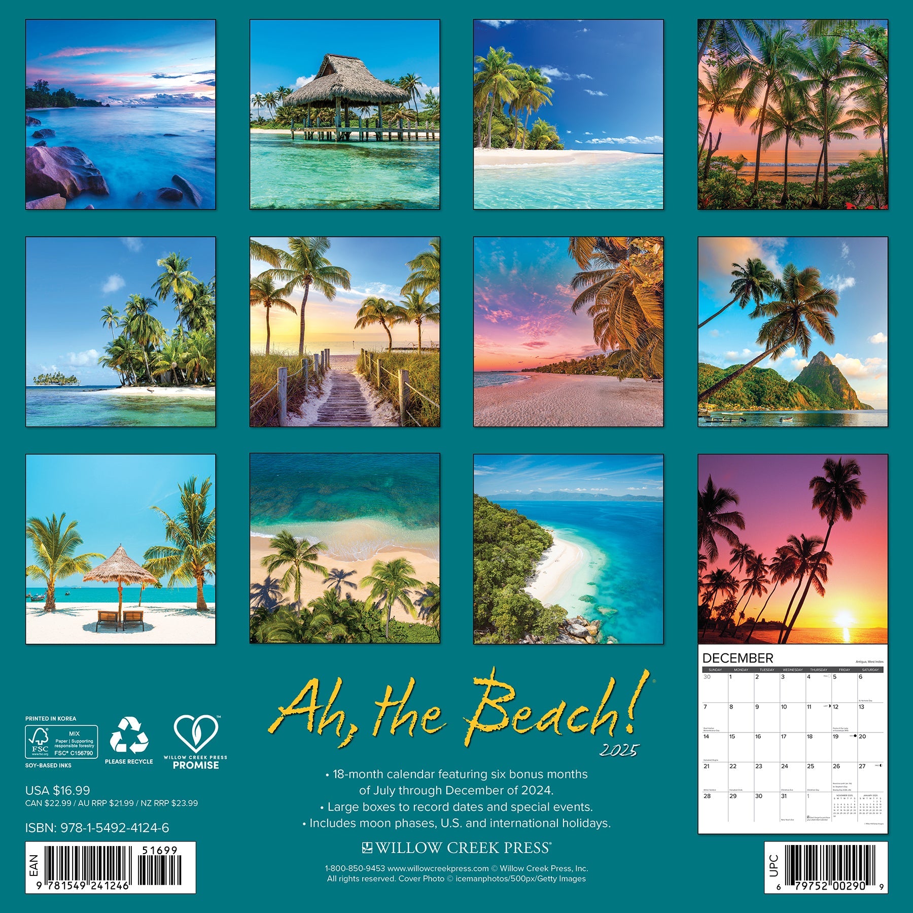 2025 Ah,The Beach! - Square Wall Calendar