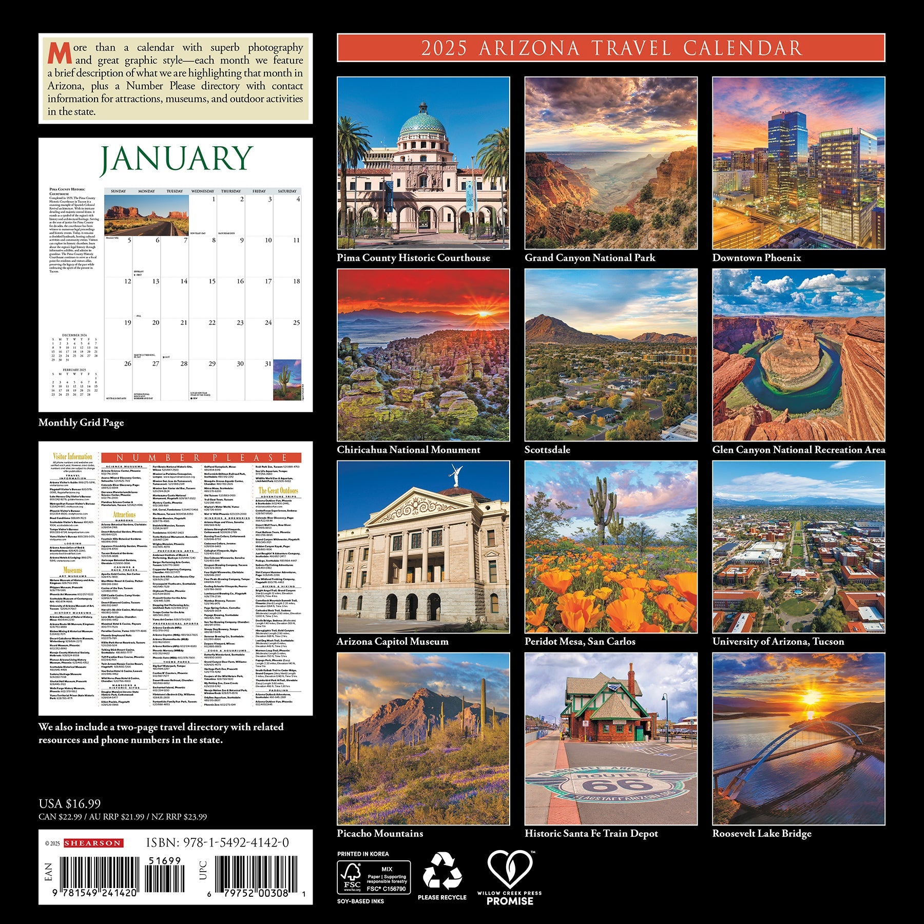 2025 Arizona - Square Wall Calendar