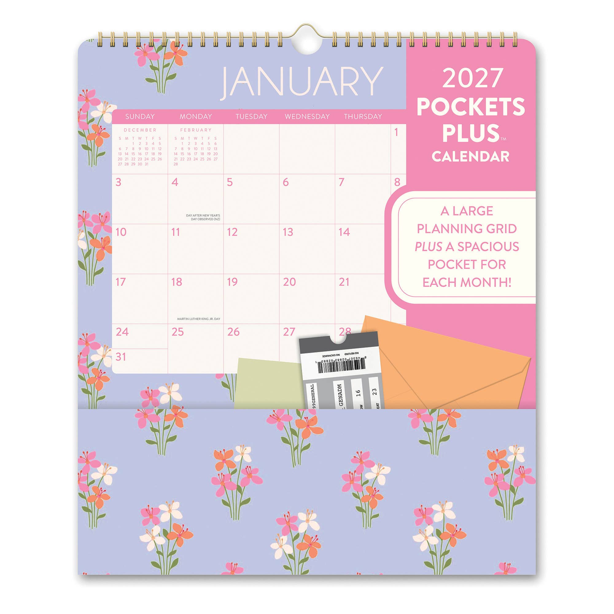 2027 Secret Garden Pockets Plus™ Wall Calendar