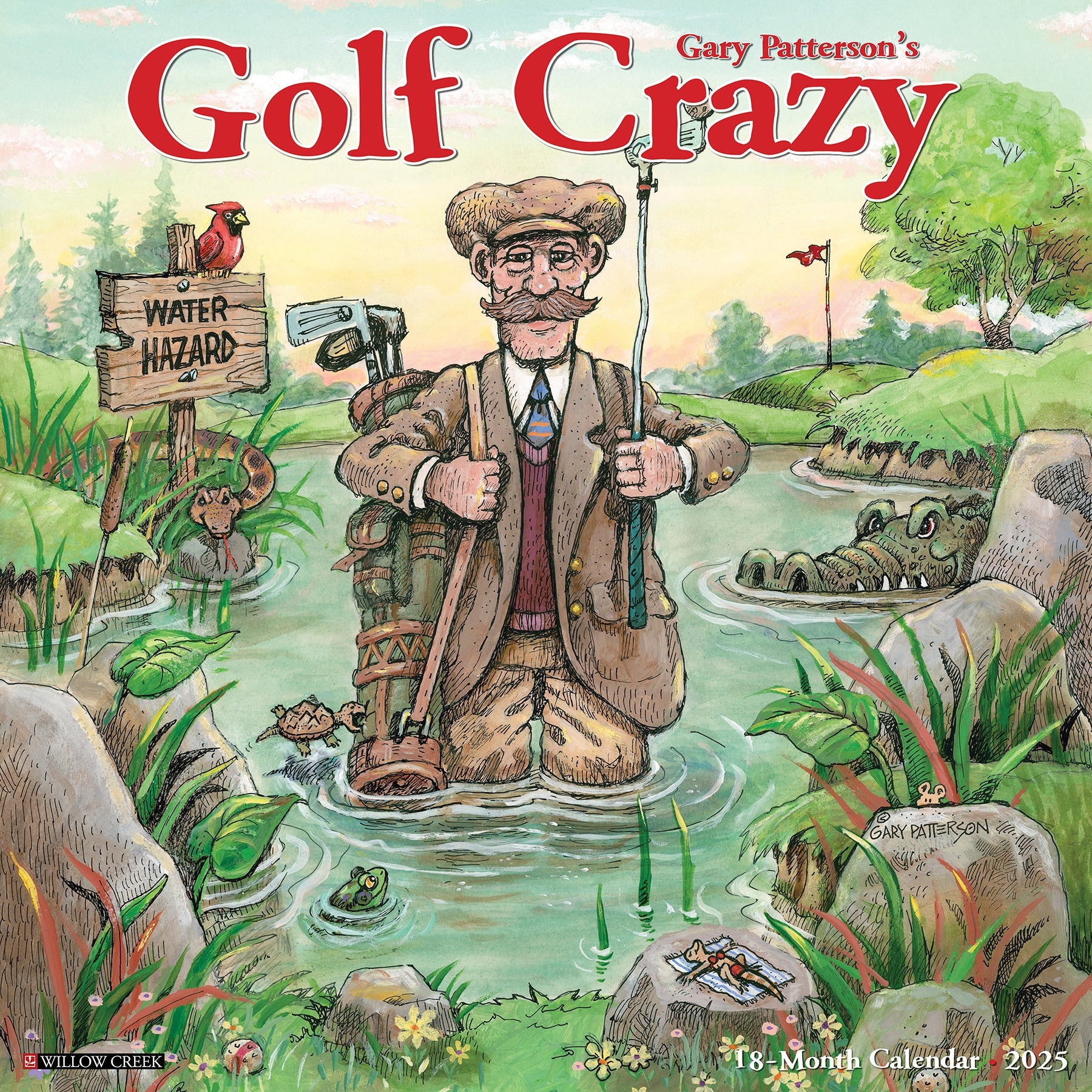 2025 Golf Crazy by Gary Patterson - Square Wall Calendar