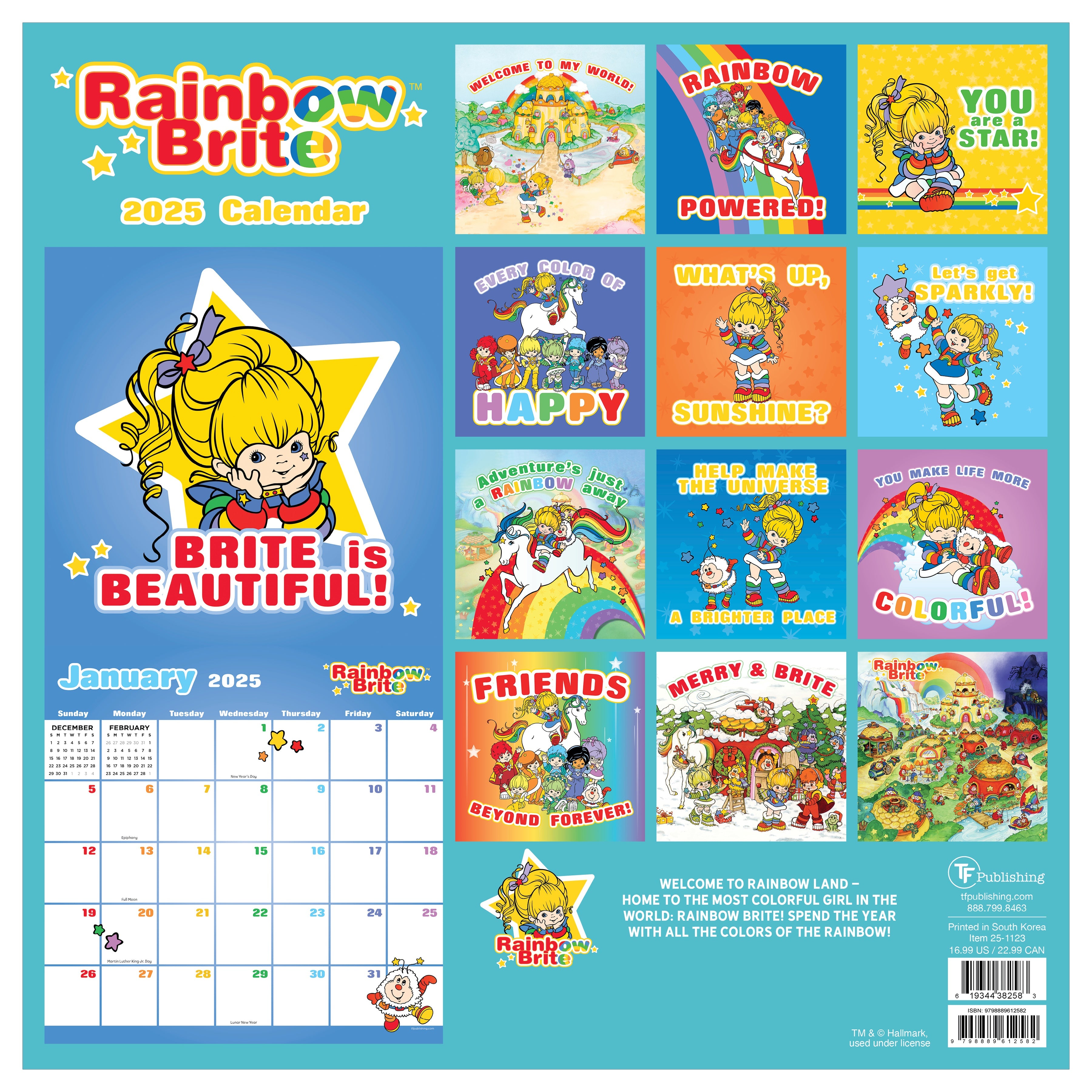 2025 Rainbow Brite - Square Wall Calendar