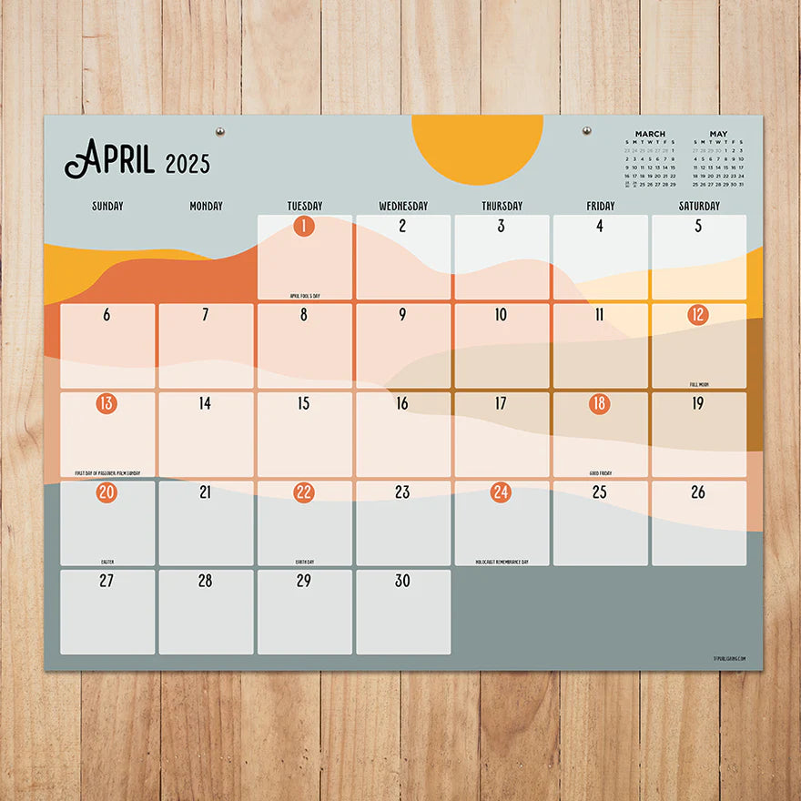 2025 Landscapes - Monthly Large Desk Pad Blotter Calendar