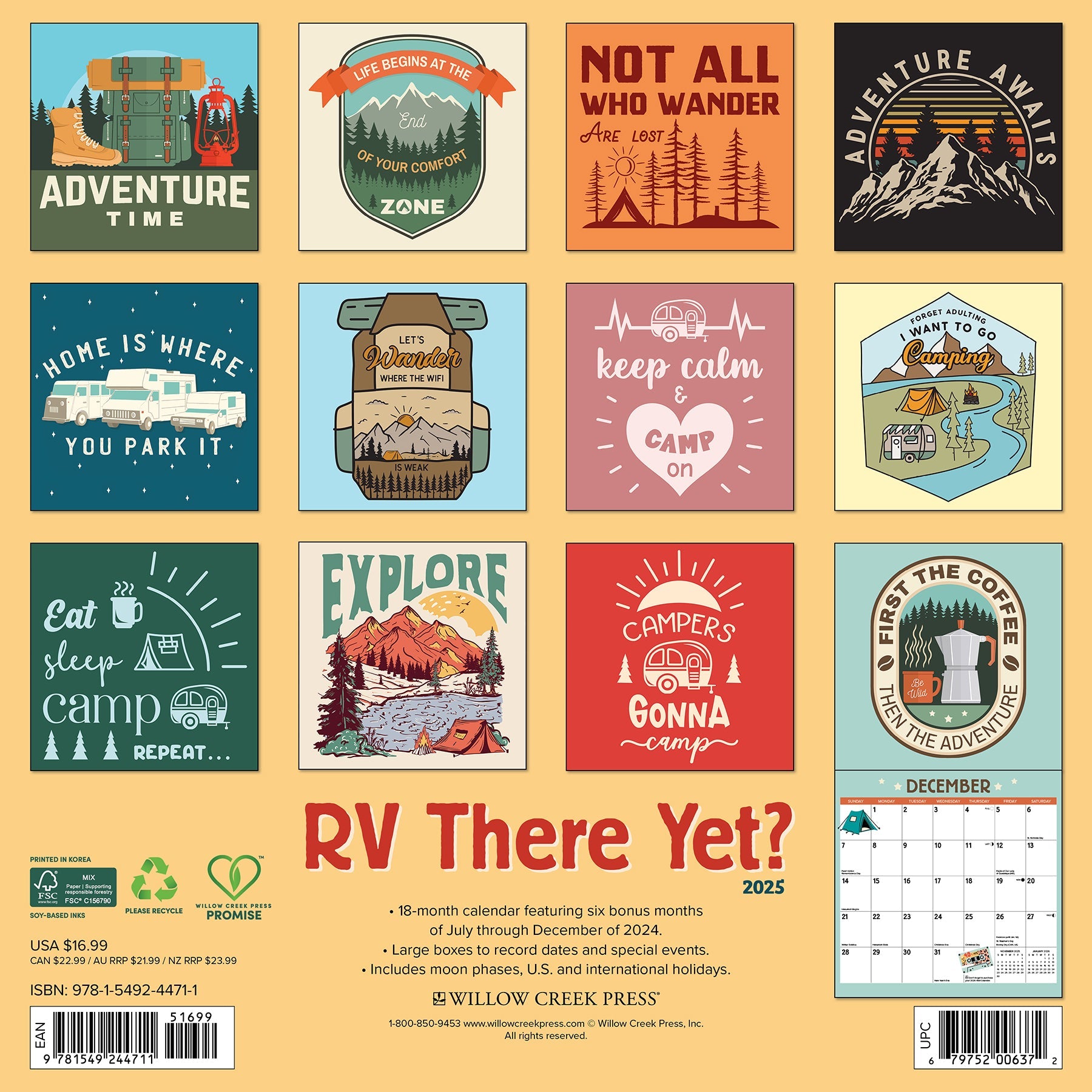 2025 RV There Yet? - Square Wall Calendar