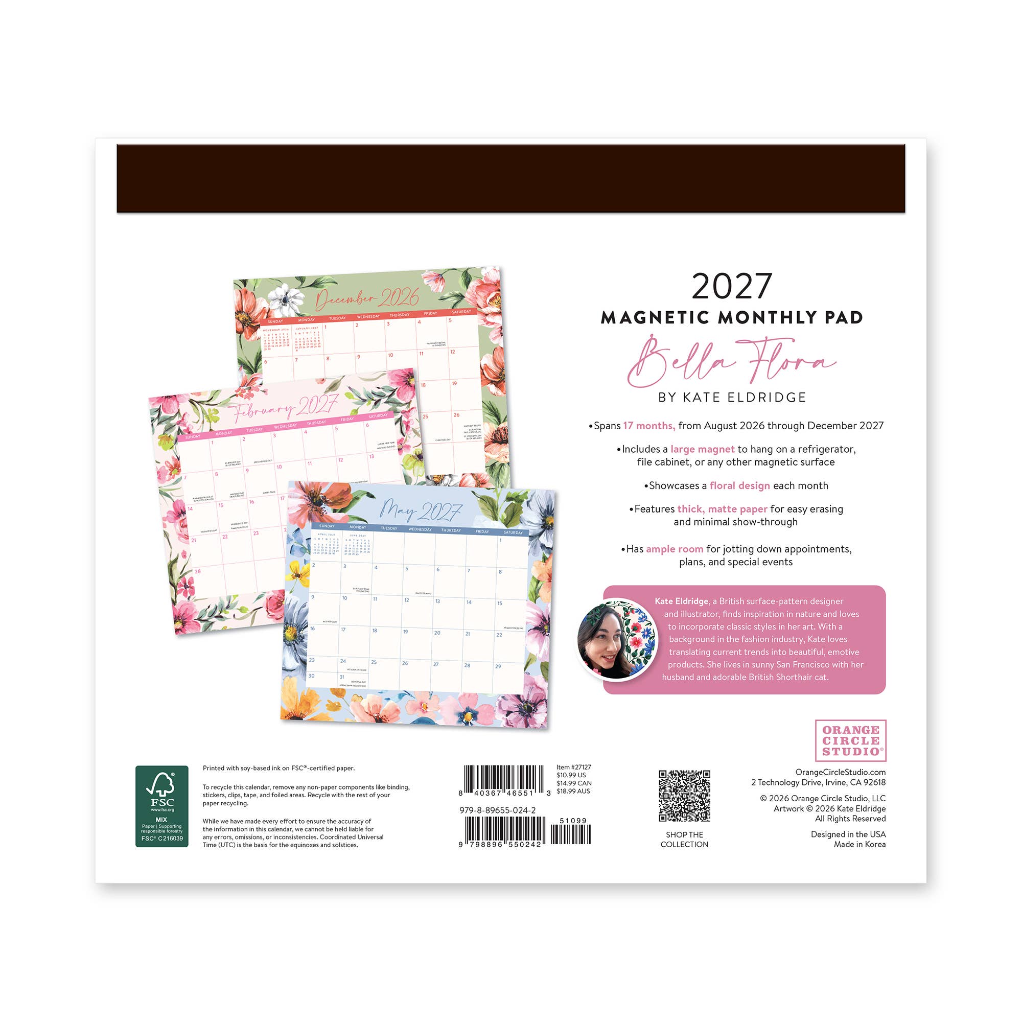 2027 Bella Flora Magnetic Monthly Pad