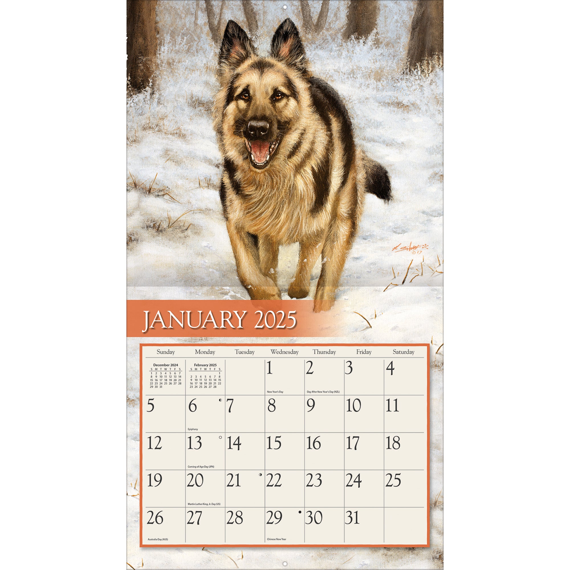 2025 Love Of Dogs By John Silver - LANG Deluxe Wall Calendar