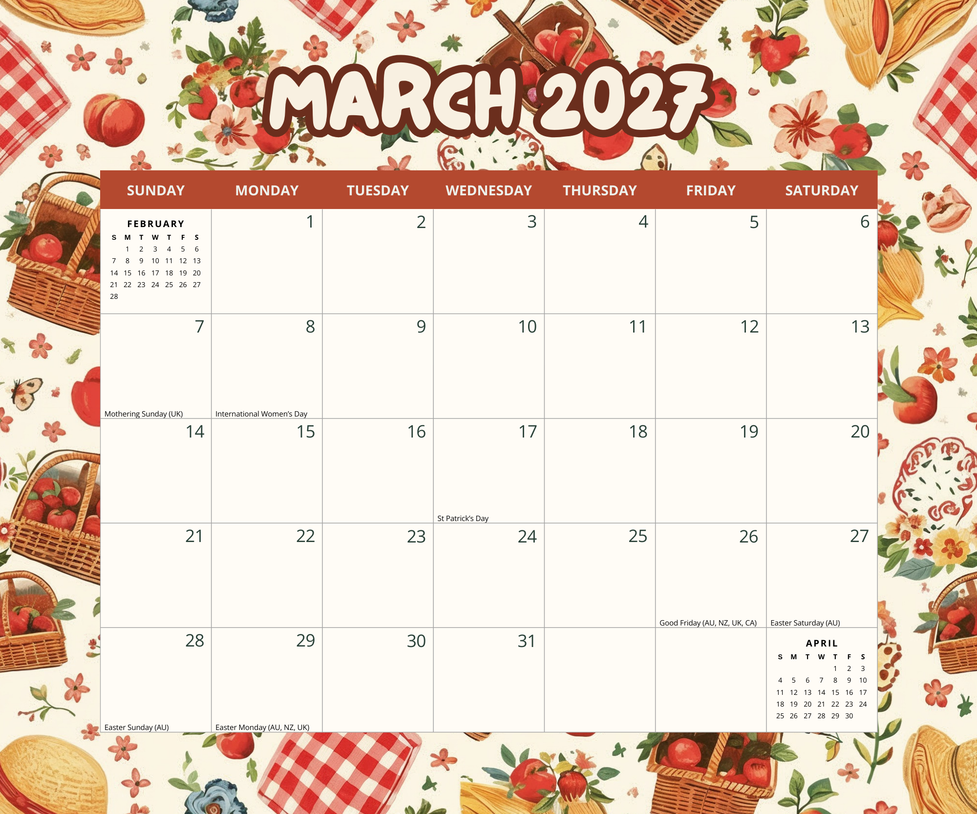 2027 Gather & Graze - Versatile 4-in-1 Deluxe Calendaer