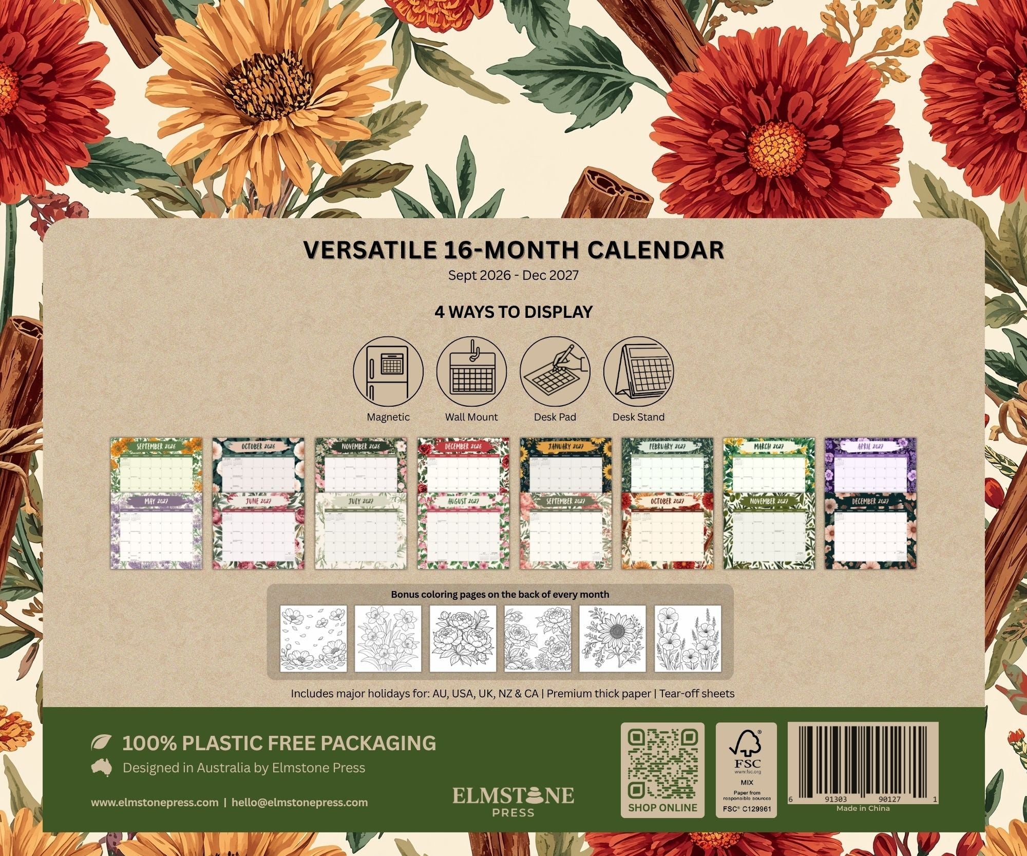 2027 Sprigs & Petals - Versatile 4-in-1 Deluxe Calendaer