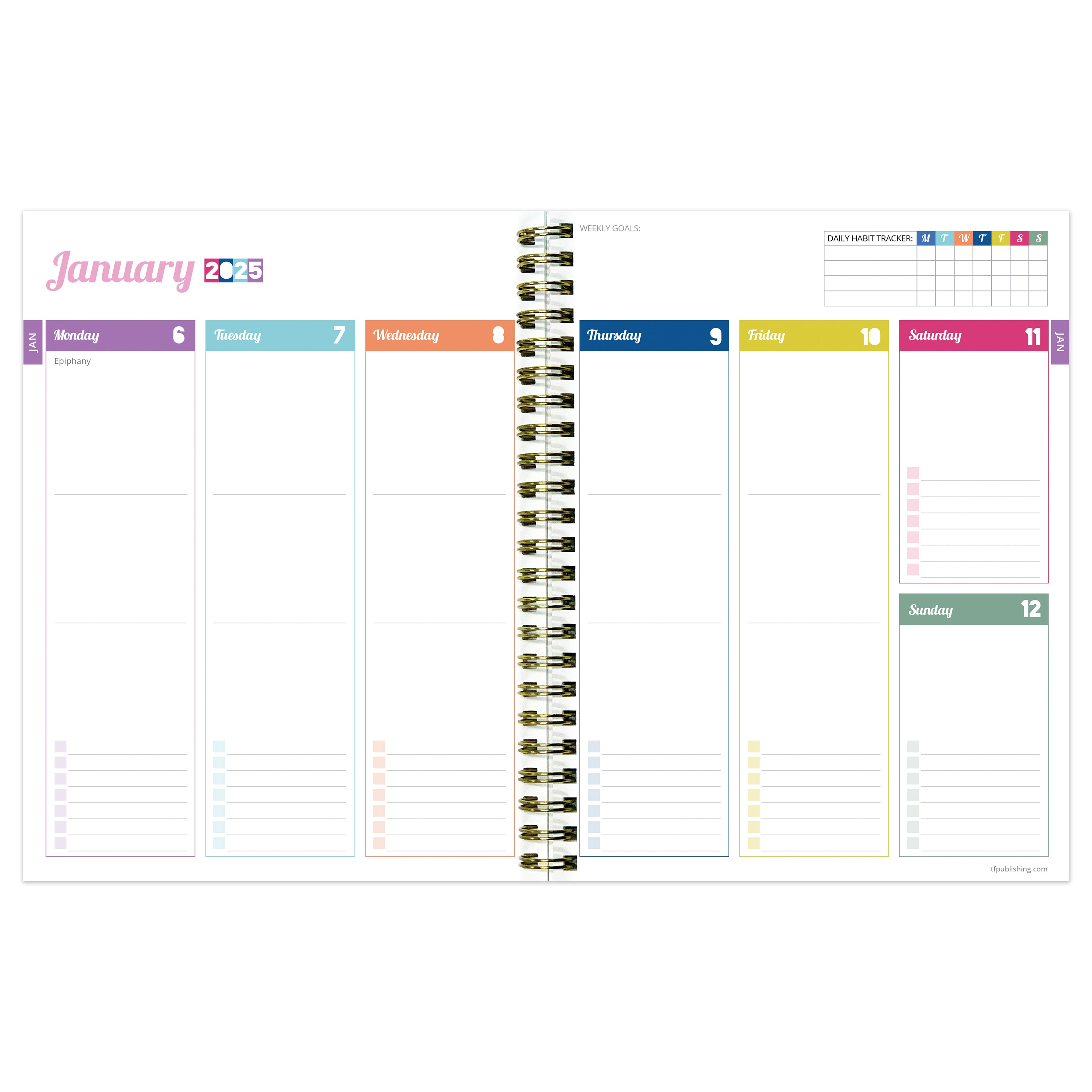 2025 Malibu Stripes - Medium Monthly & Weekly Diary/Planner