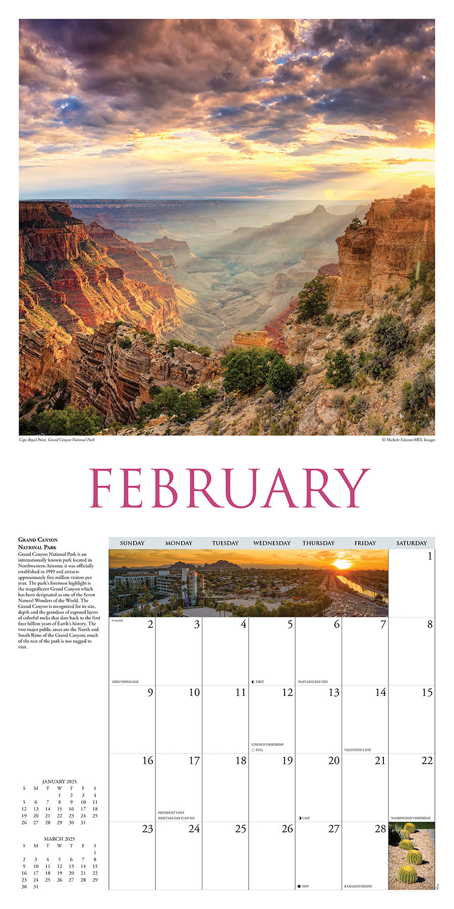 2025 Arizona - Square Wall Calendar