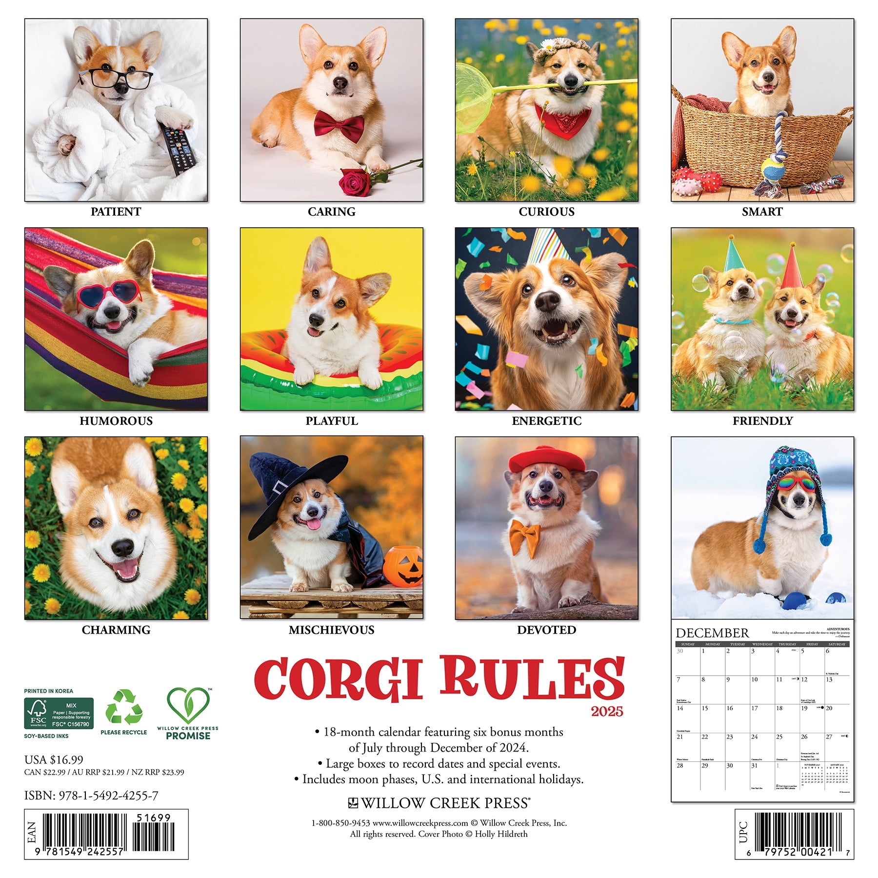 2025 Corgi Rules - Square Wall Calendar