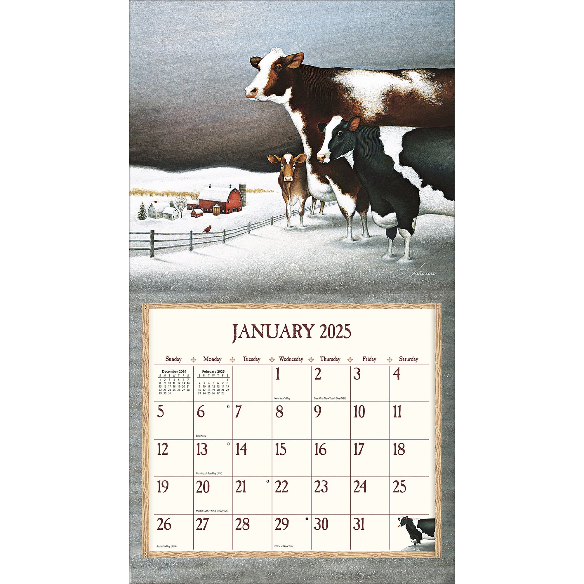2025 Cows Cows Cows By Lowell Herrero - LANG Deluxe Wall Calendar
