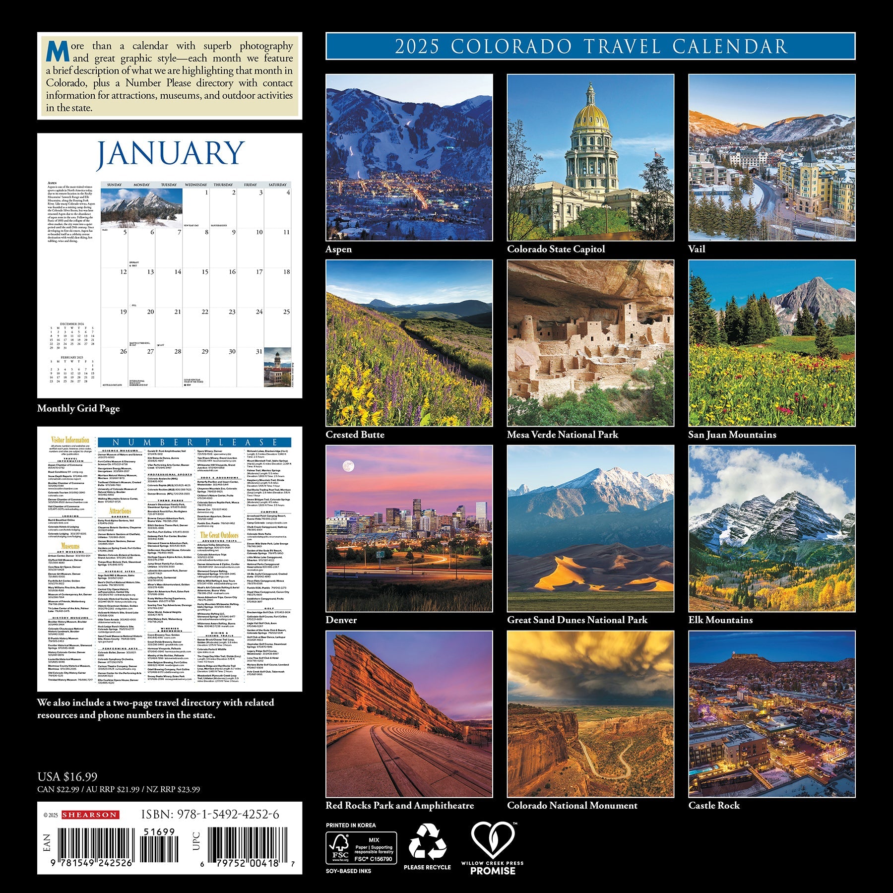 2025 Colorado - Square Wall Calendar